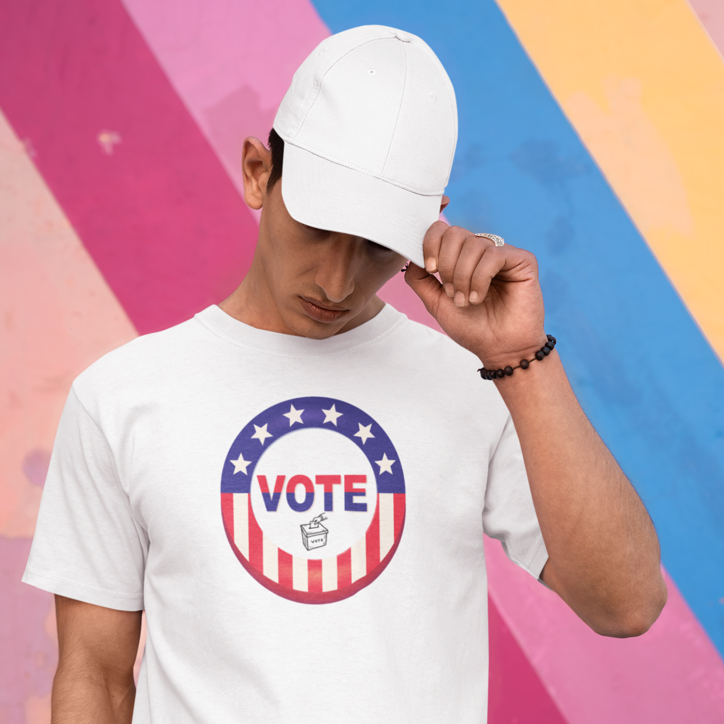 Voting special round neck classic fit t shirt for Men