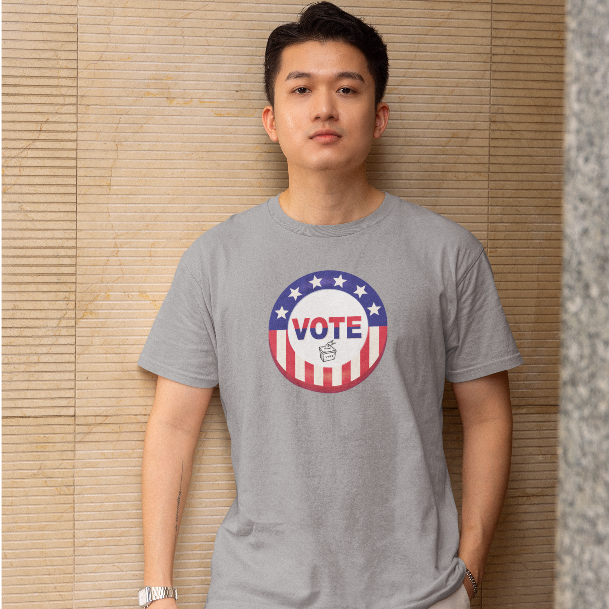 Voting special round neck classic fit t shirt for Men