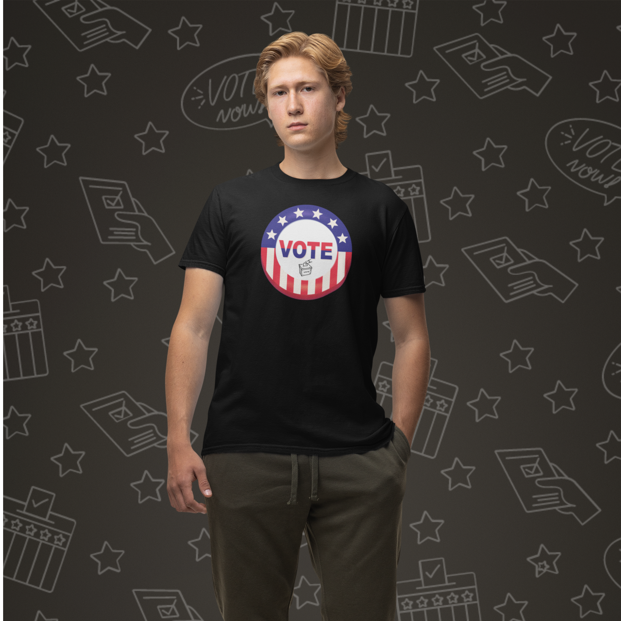 Voting special round neck classic fit t shirt for Men