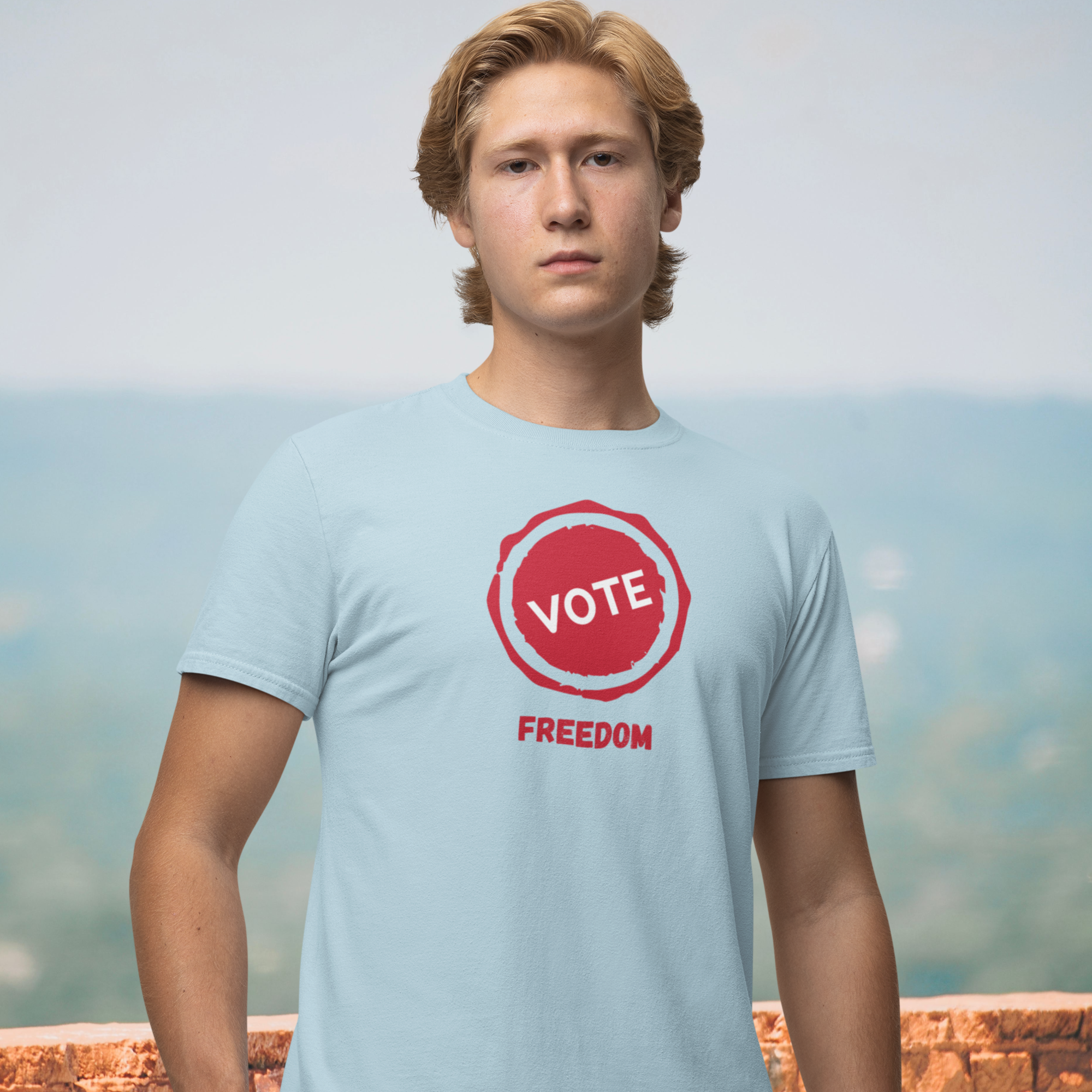 Voting special round neck classic fit t shirt for Men