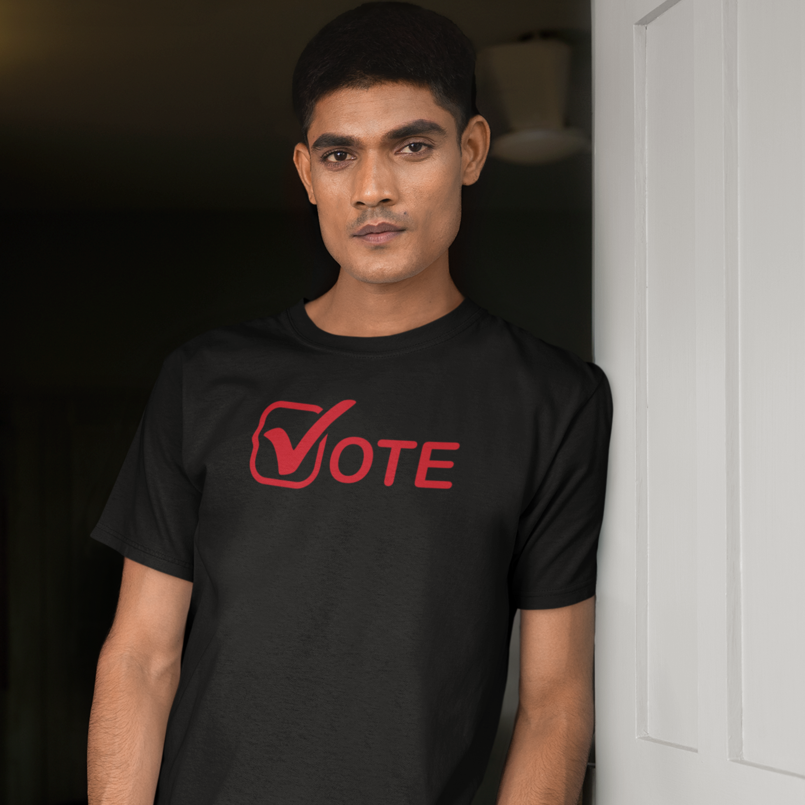 Voting special round neck classic fit t shirt for Men