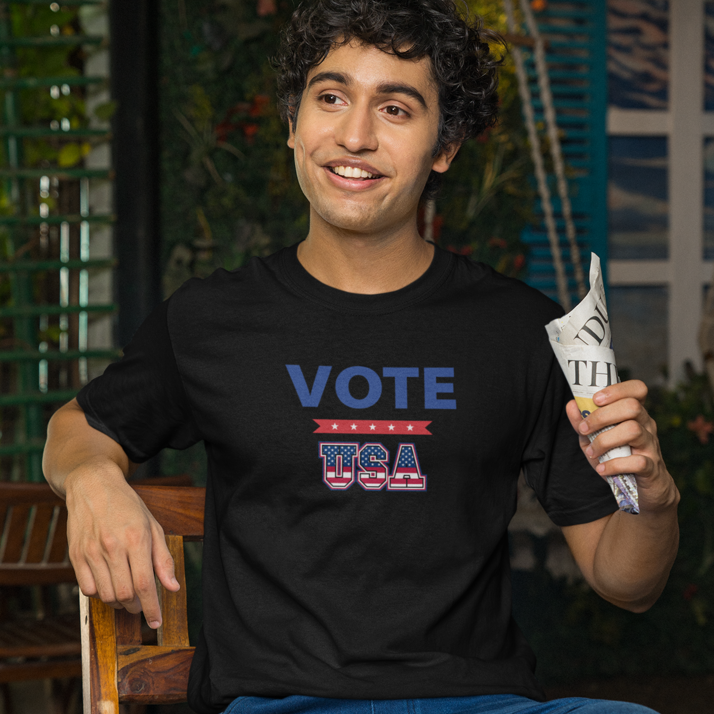 Voting special round neck classic fit t shirt for Men