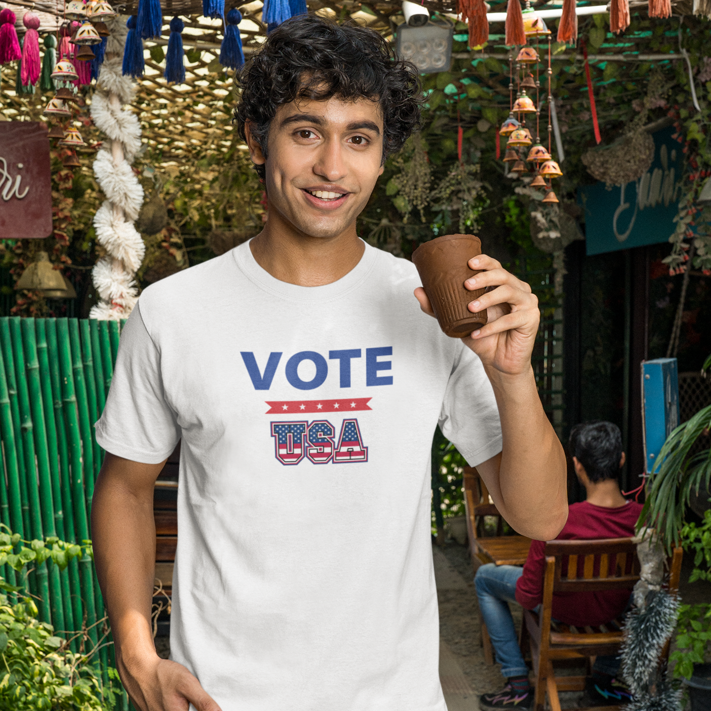 Voting special round neck classic fit t shirt for Men