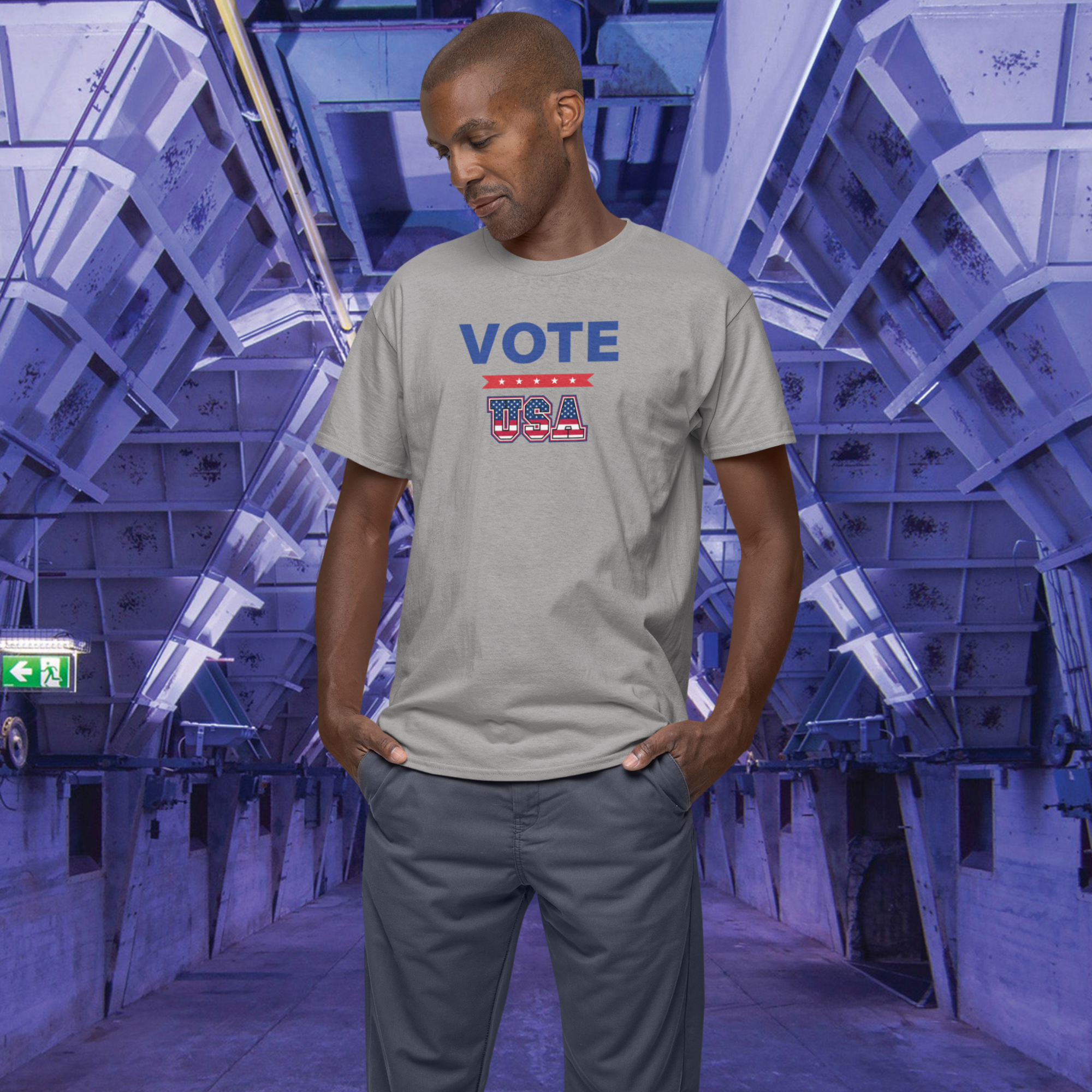 Voting special round neck classic fit t shirt for Men