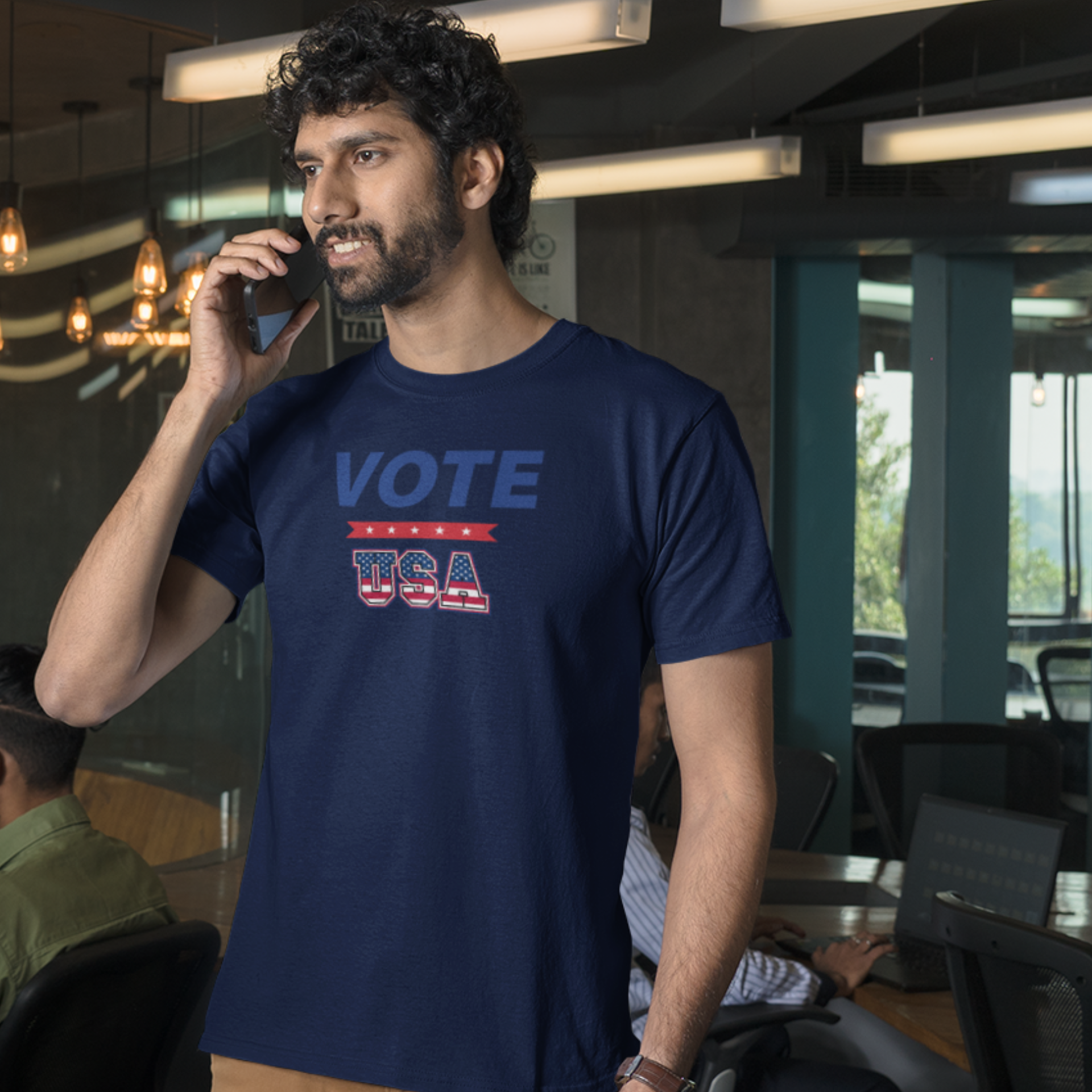 Voting special round neck classic fit t shirt for Men