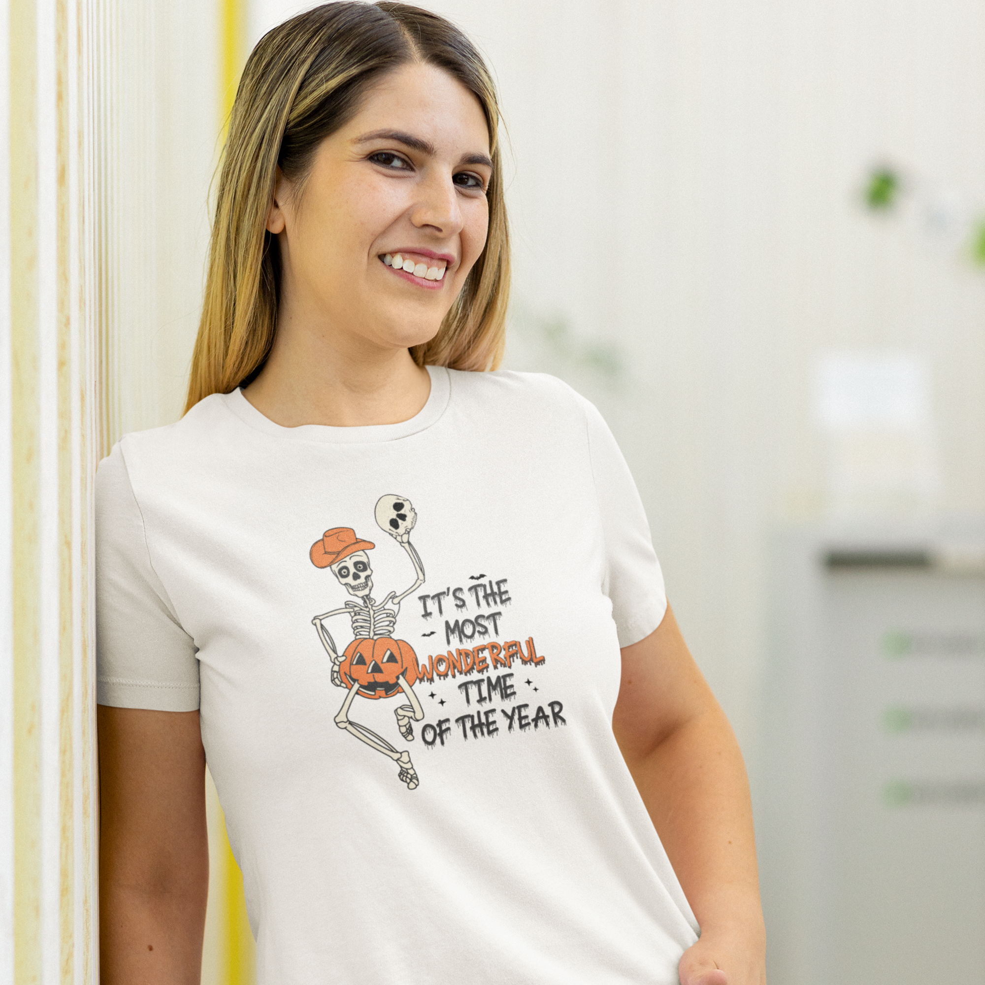 Halloween special printed round neck half sleeve slim fit t-shirt for Women