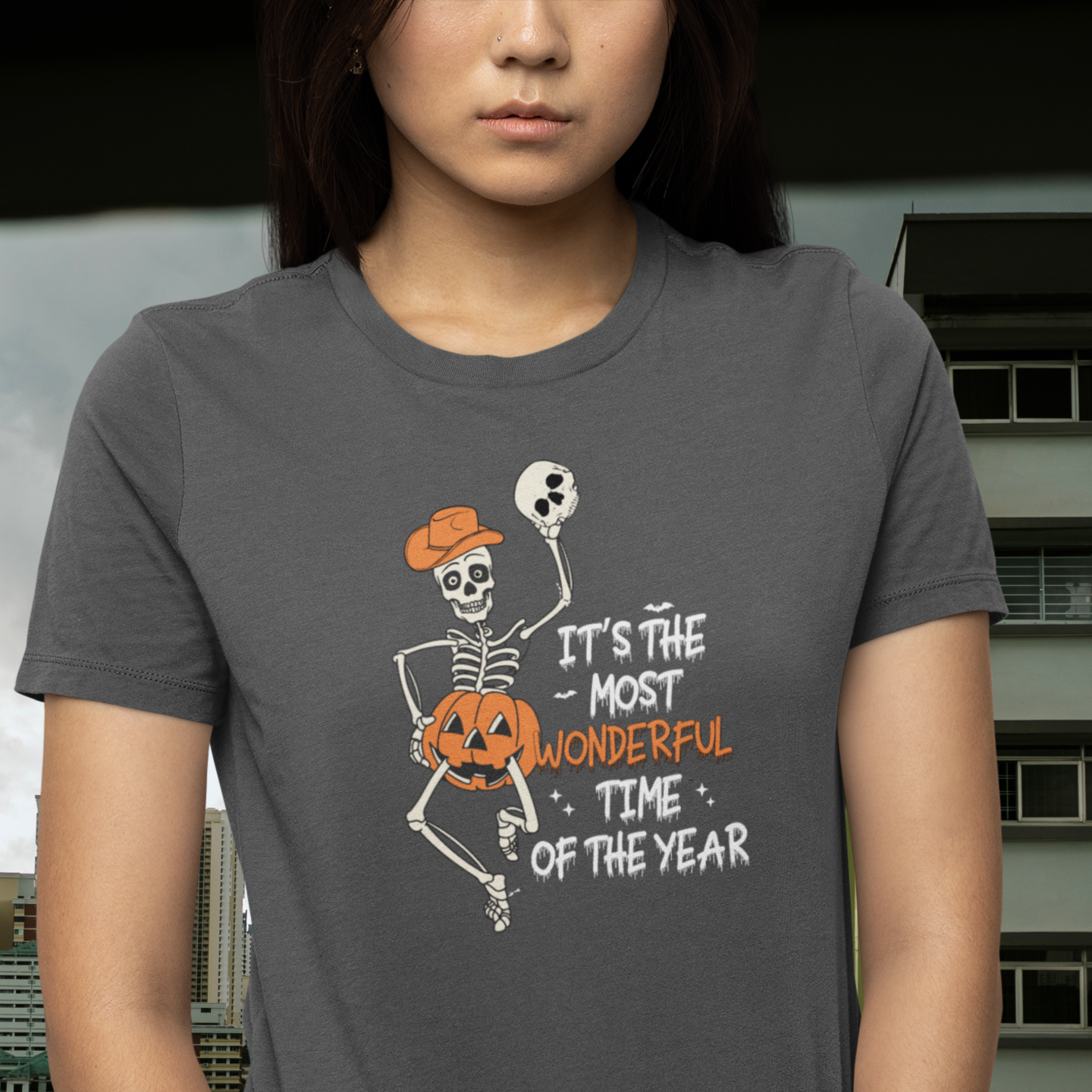 Halloween special printed round neck half sleeve slim fit t-shirt for Women