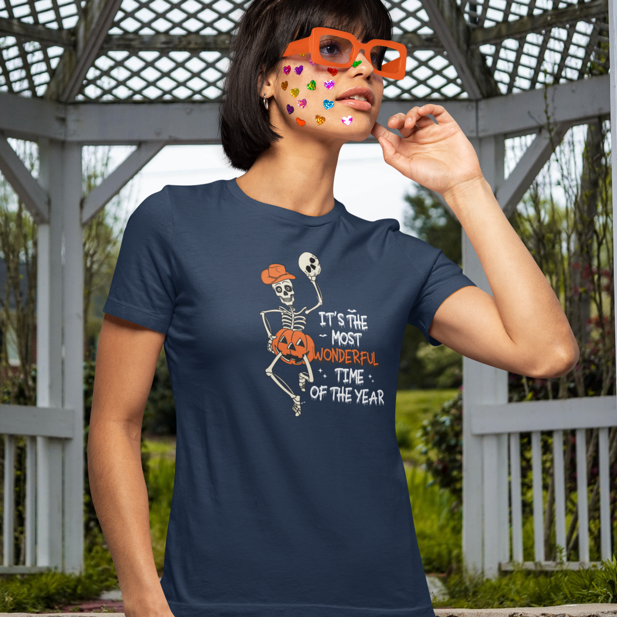 Halloween special printed round neck half sleeve slim fit t-shirt for Women