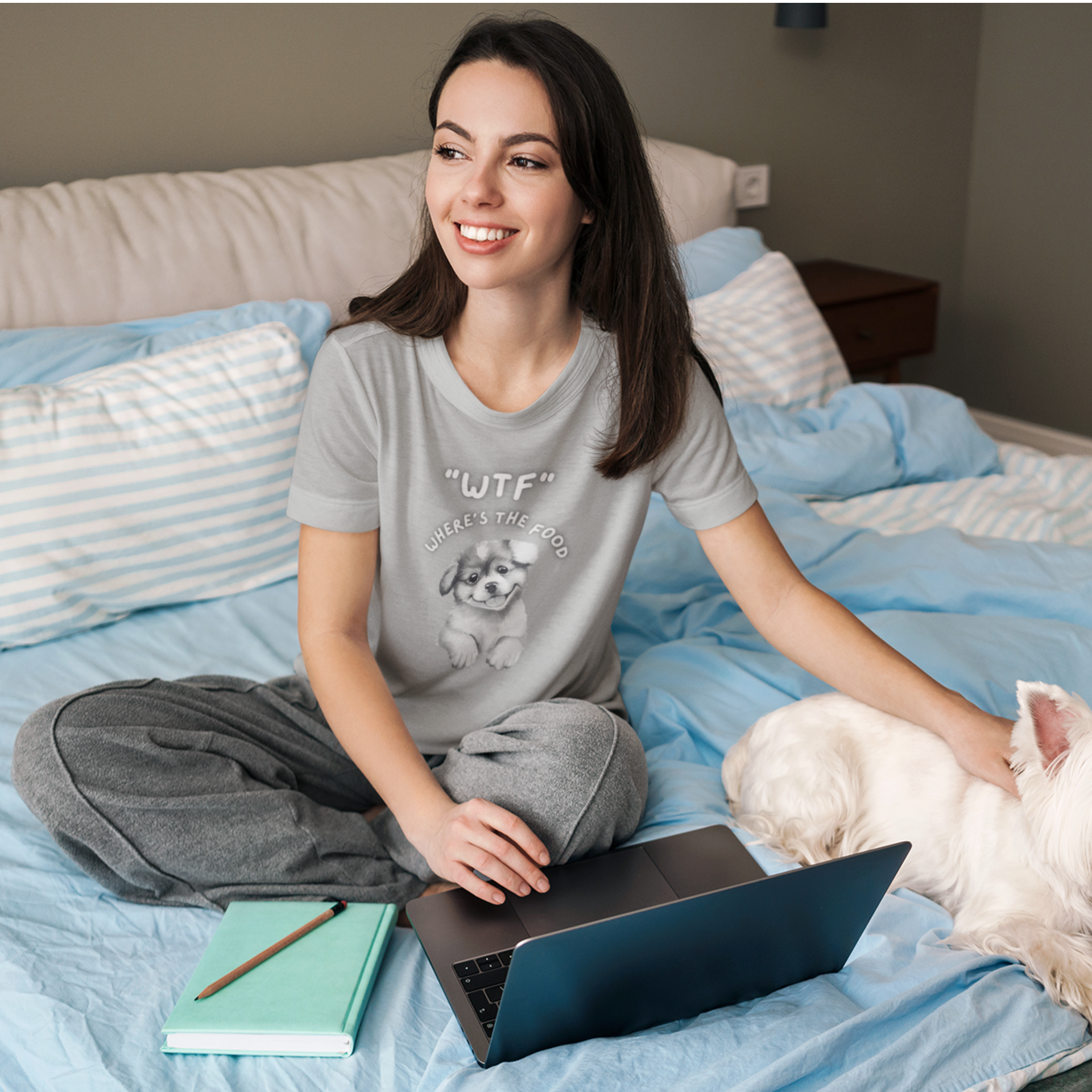 Unisex Dog lover Printed round neck classic fit T-Shirt