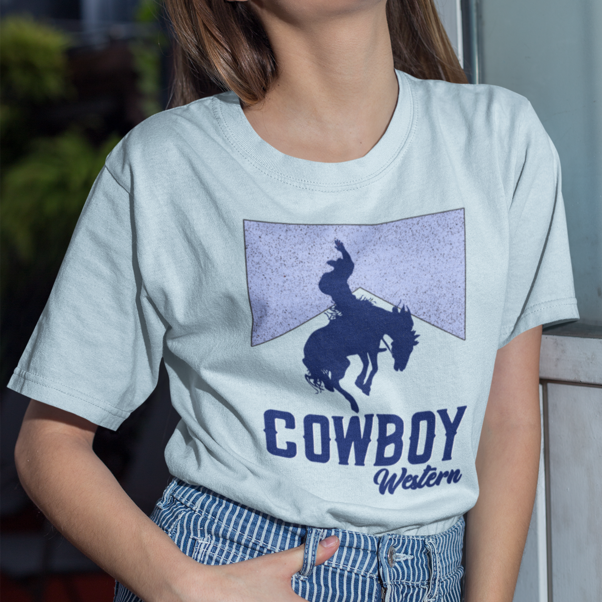 COW BOY roundneck Oversized T-shirt for men women