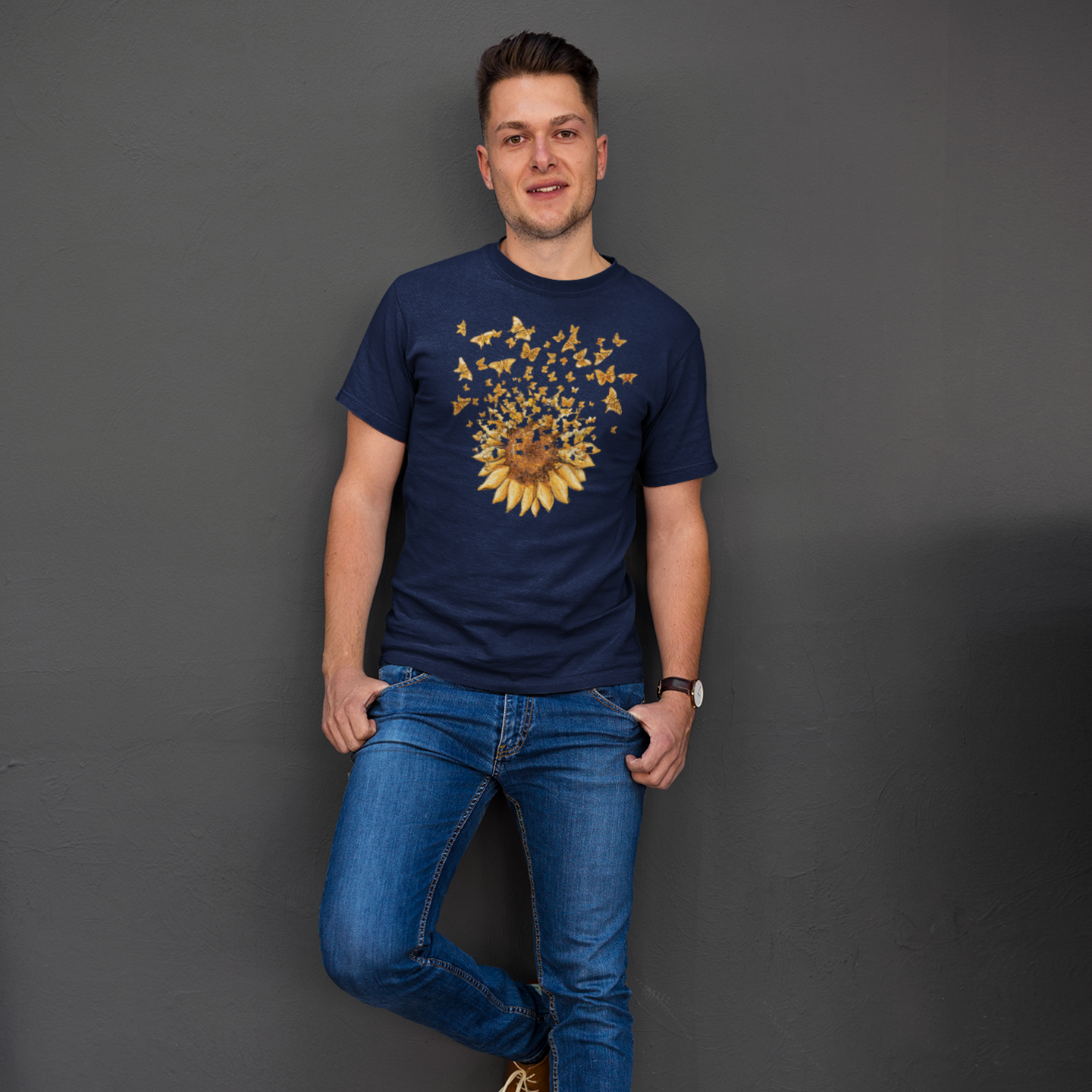 Sunflower Printed roundneck short sleeve unisex T-shirt