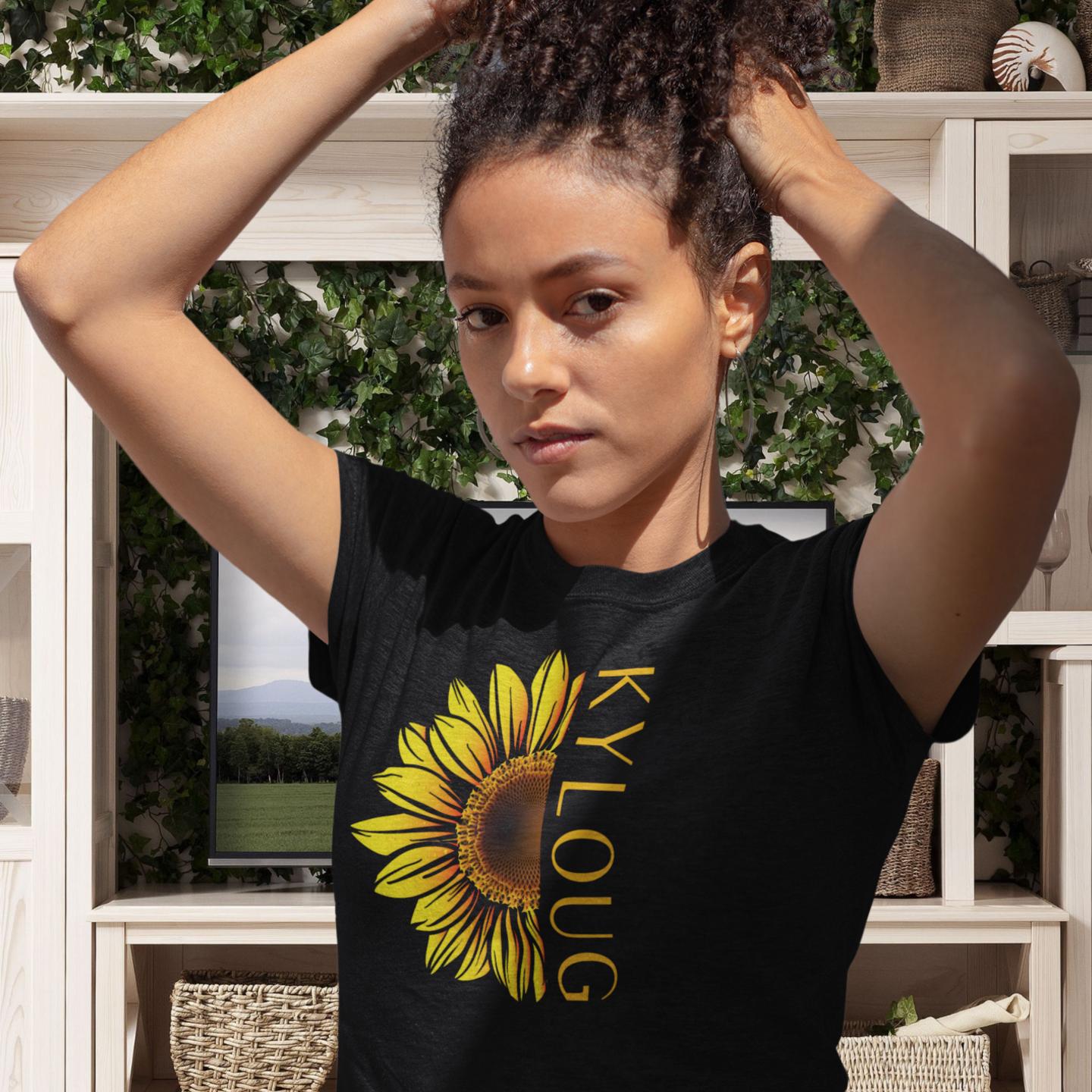 Brand flower printed round neck short sleeve T-shirt for men women