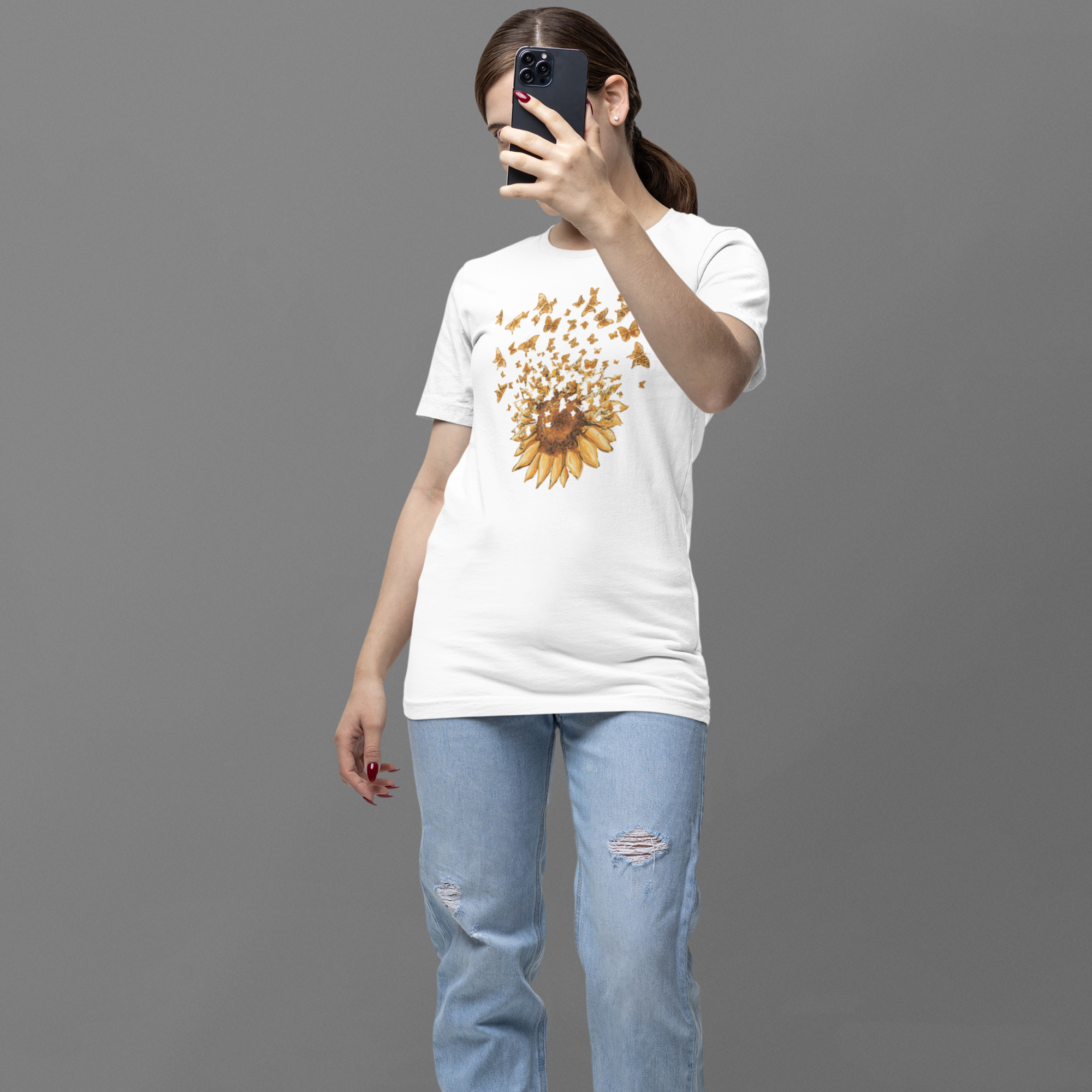 Sunflower Printed roundneck short sleeve unisex T-shirt