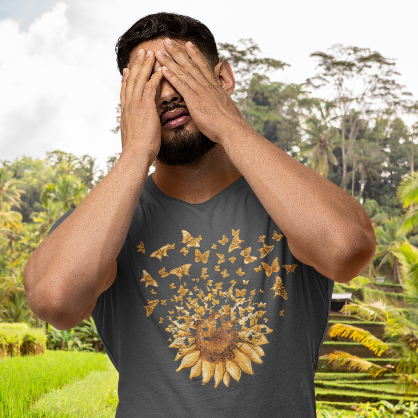 Sunflower Printed roundneck short sleeve unisex T-shirt