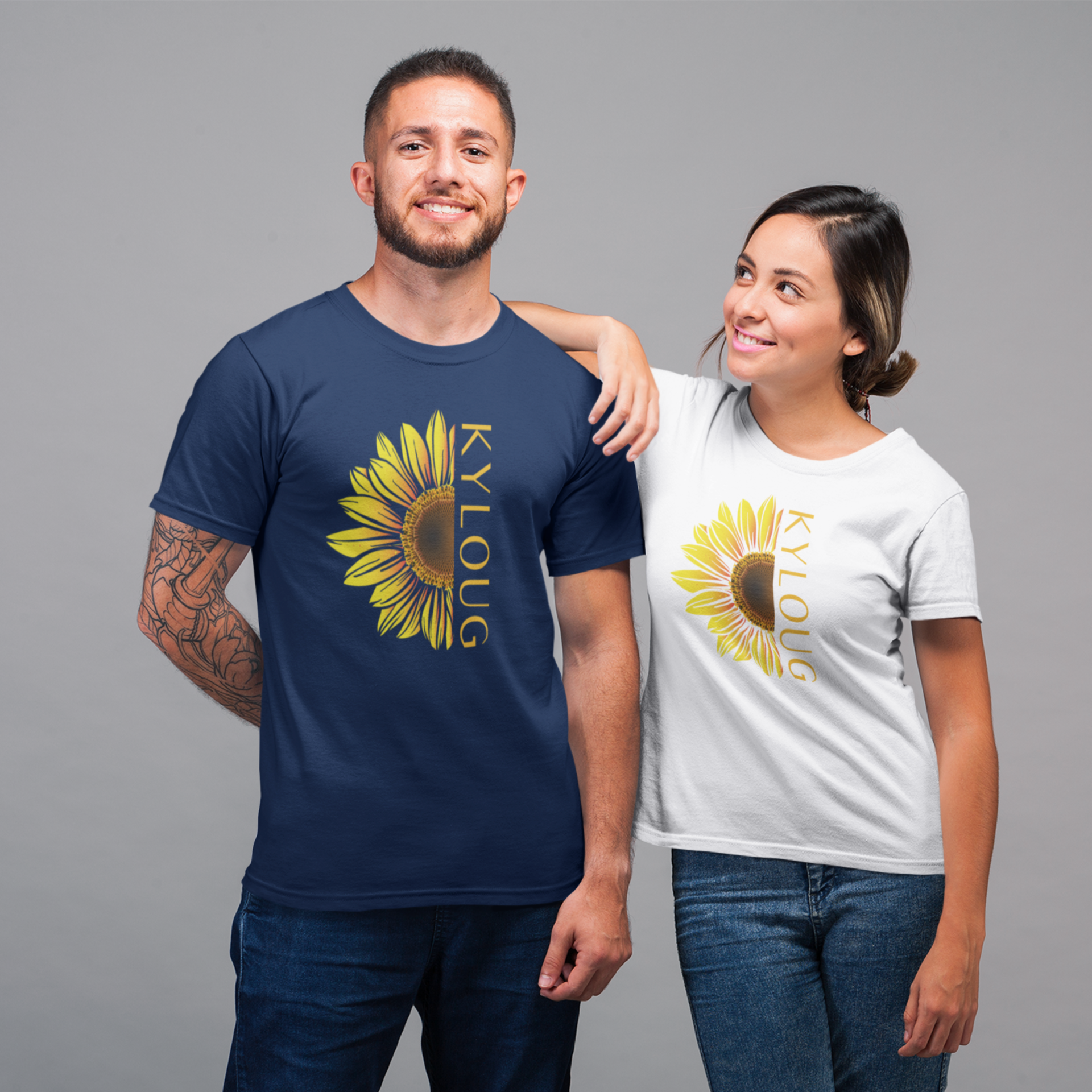 Brand flower printed round neck short sleeve T-shirt for men women