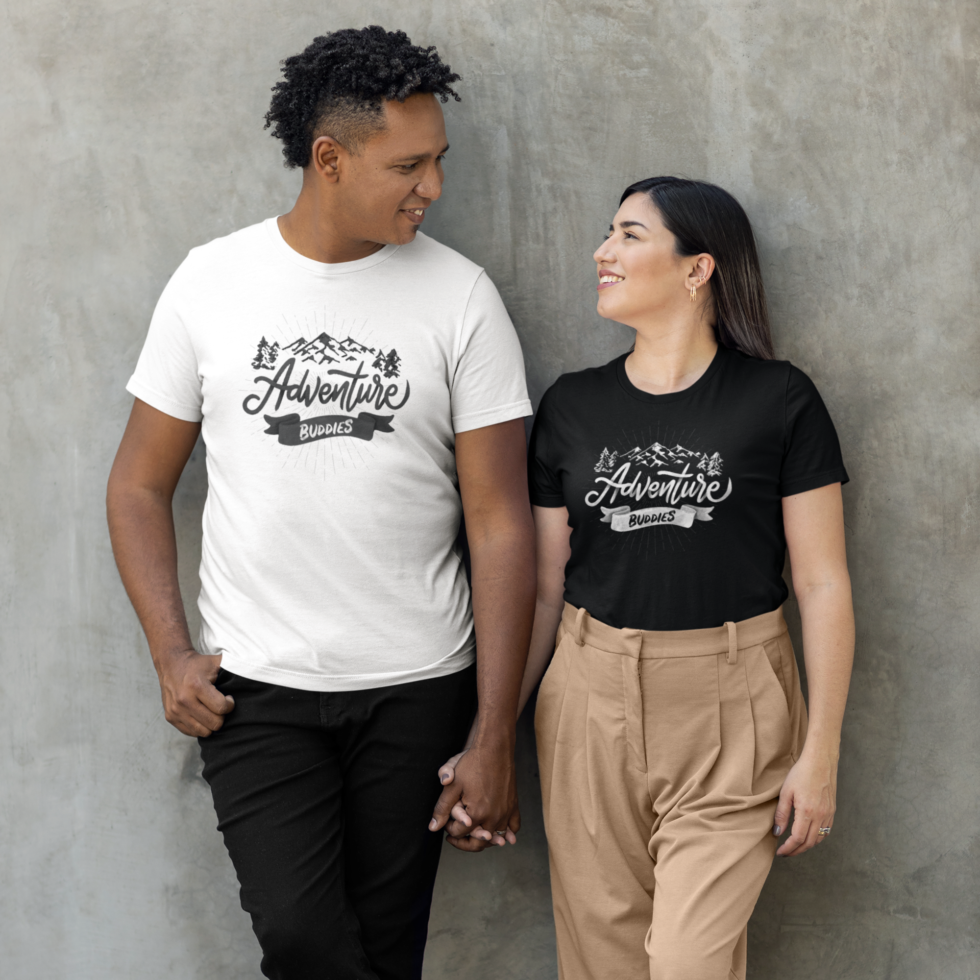 Adventure Text Printed T-Shirt round neck Unisex