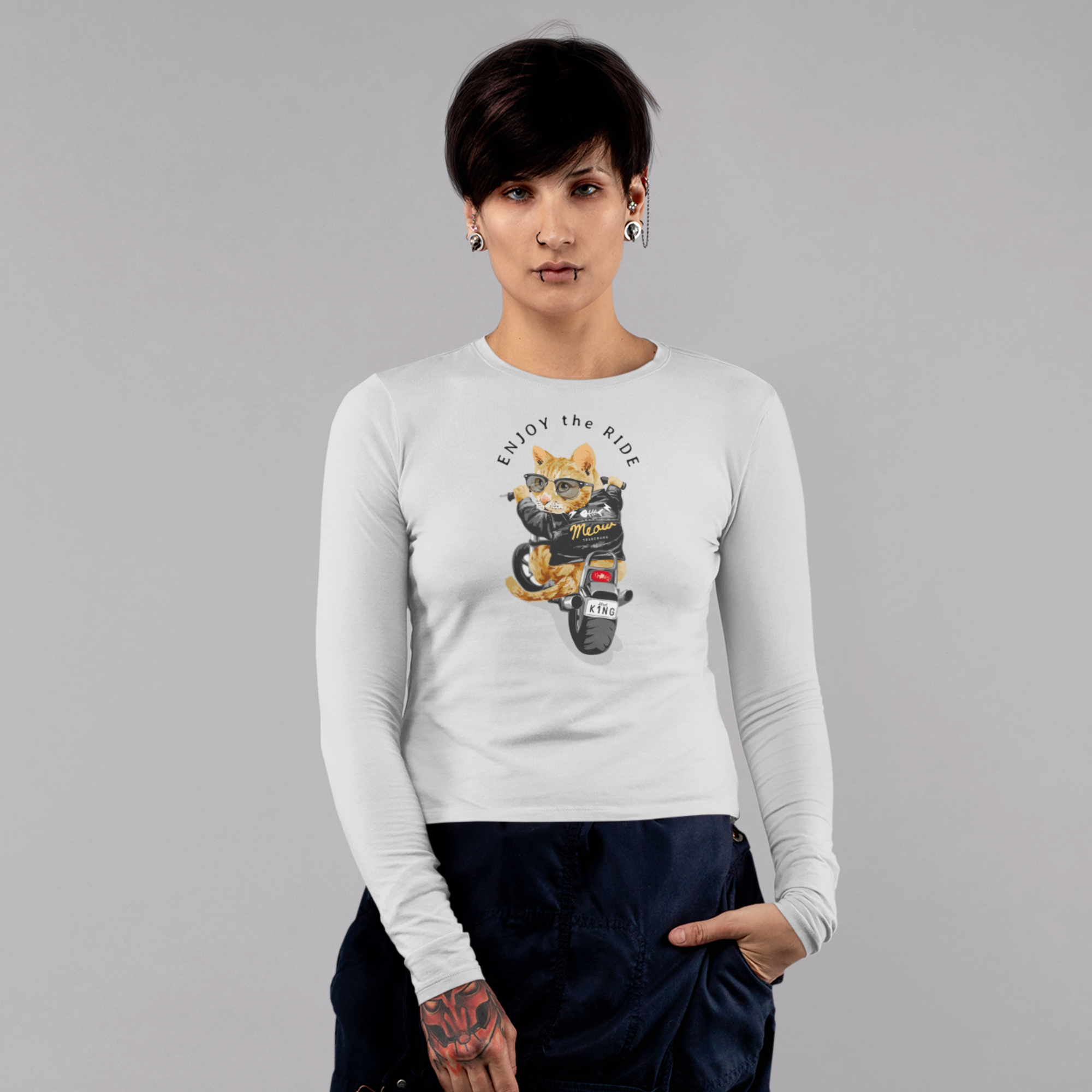 Women Ultra Cotton Long Sleeve round neck classic fit street wear T shirt