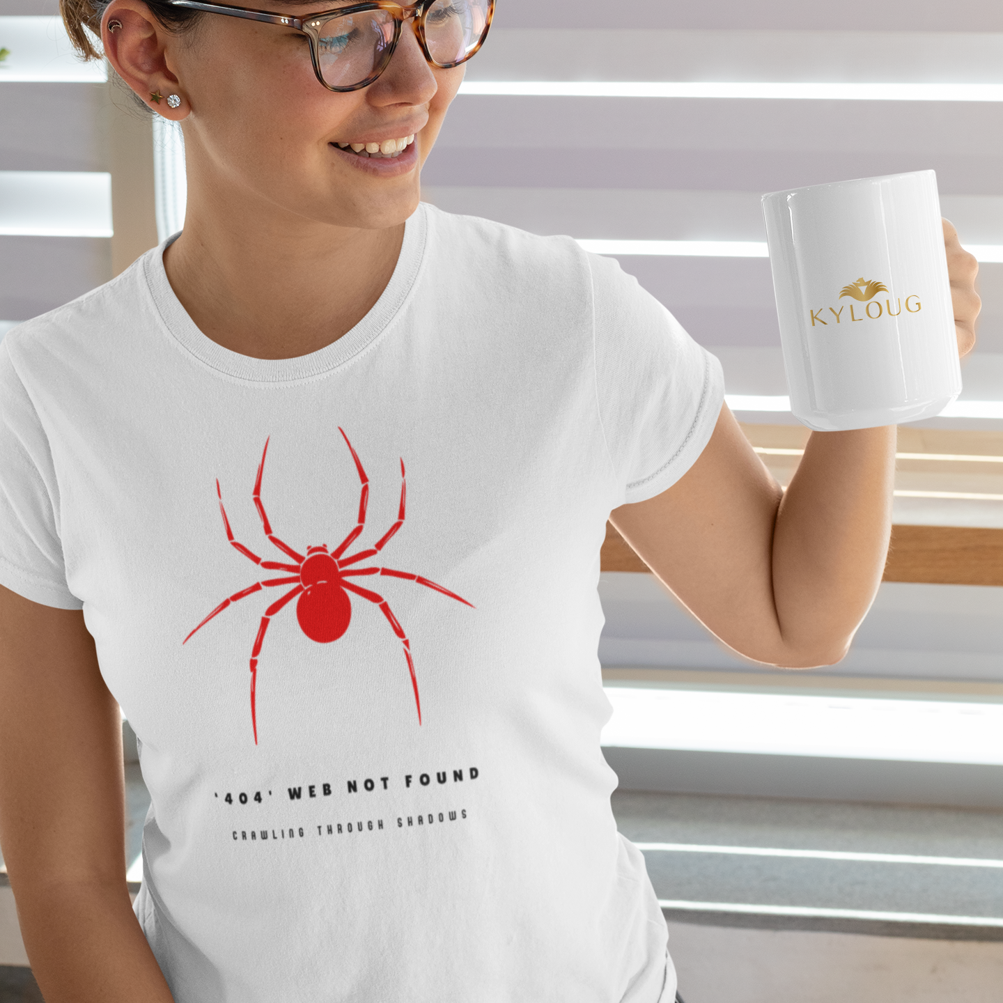 404 Web Not Found- Unisex Heavy Cotton Tee - Perfect for Halloween, Casual Wear, Gifts, Spider Enthusiasts, Unique Statement Shirt