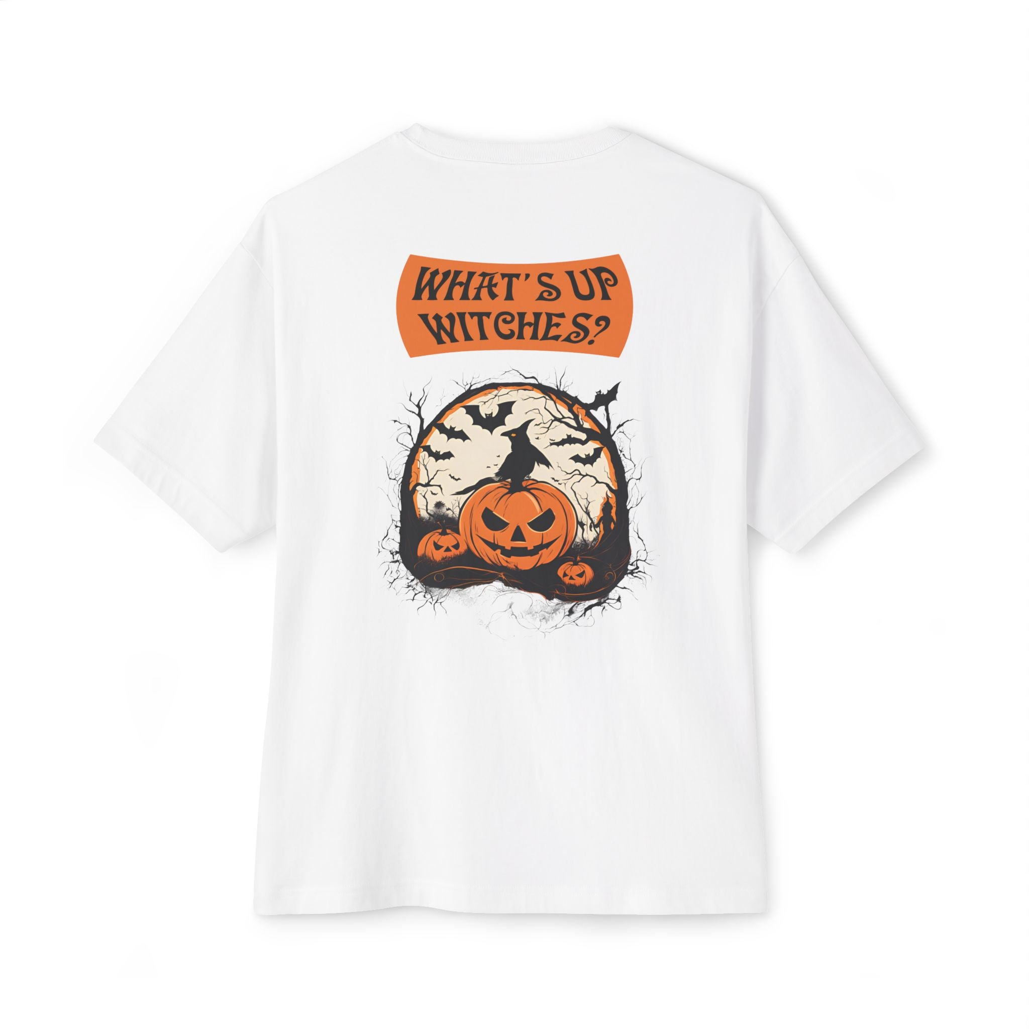 Halloween special back printed oversized round neck t shirt for Women