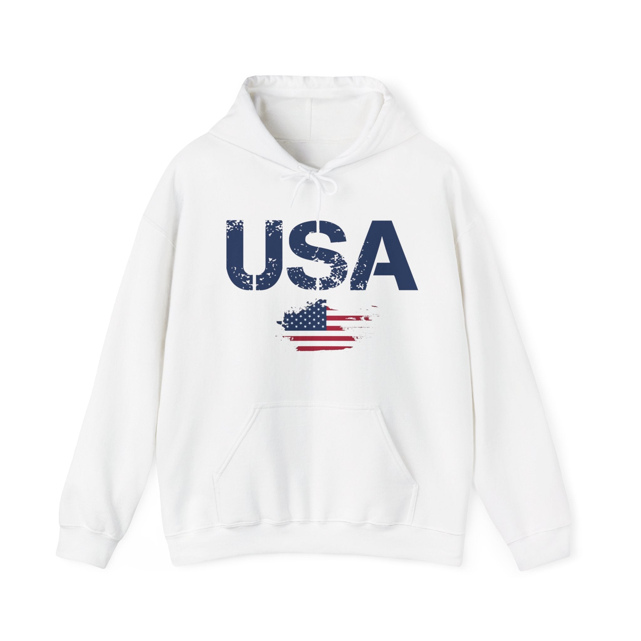 USA Flag Text Printed Hoodie for women