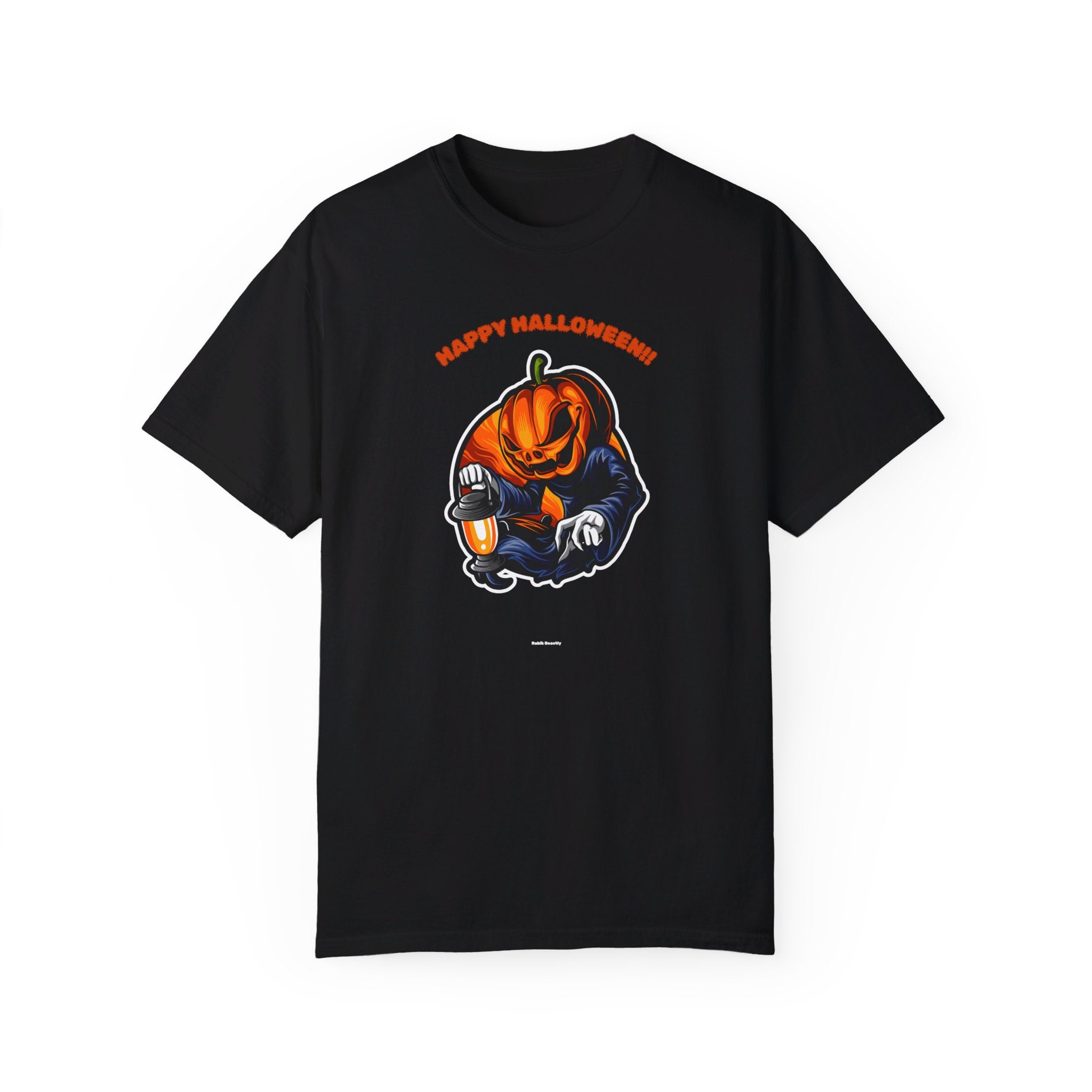 Halloween special printed comfort fit round neck t shirt for men.