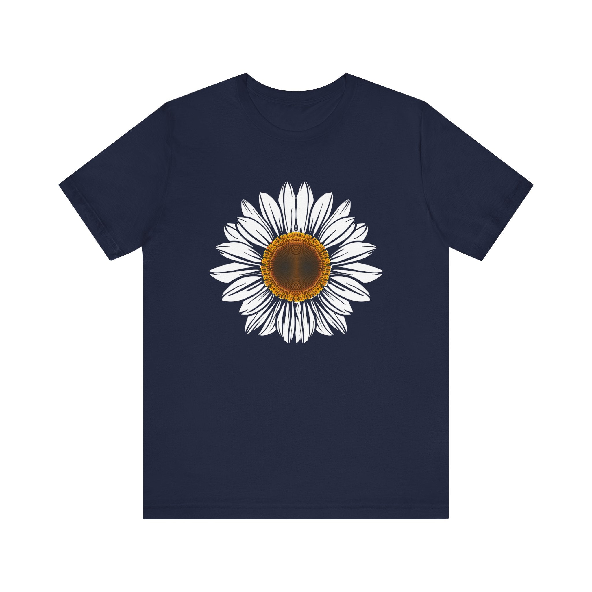 White Sunflower unisex Round Neck, short sleeve T-Shirt