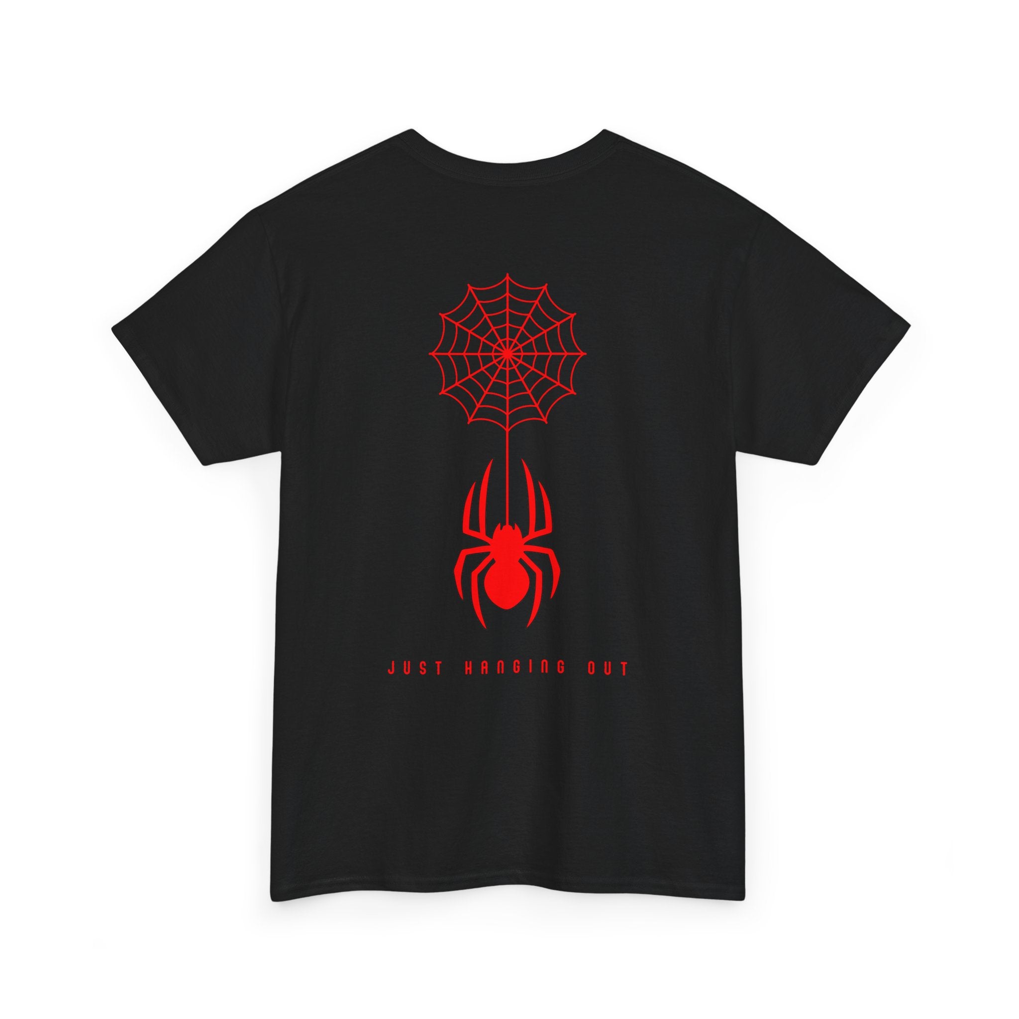 Comfortable heavy cotton T-shirt with spider web artwork
