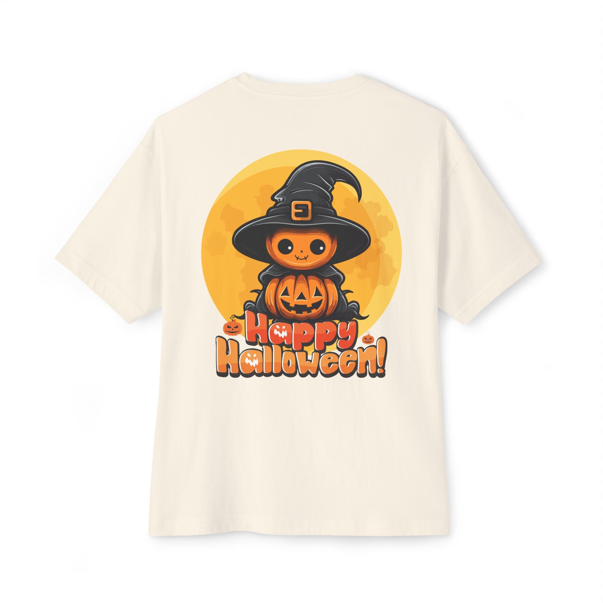 Halloween special back printed oversized round neck t shirt for Women