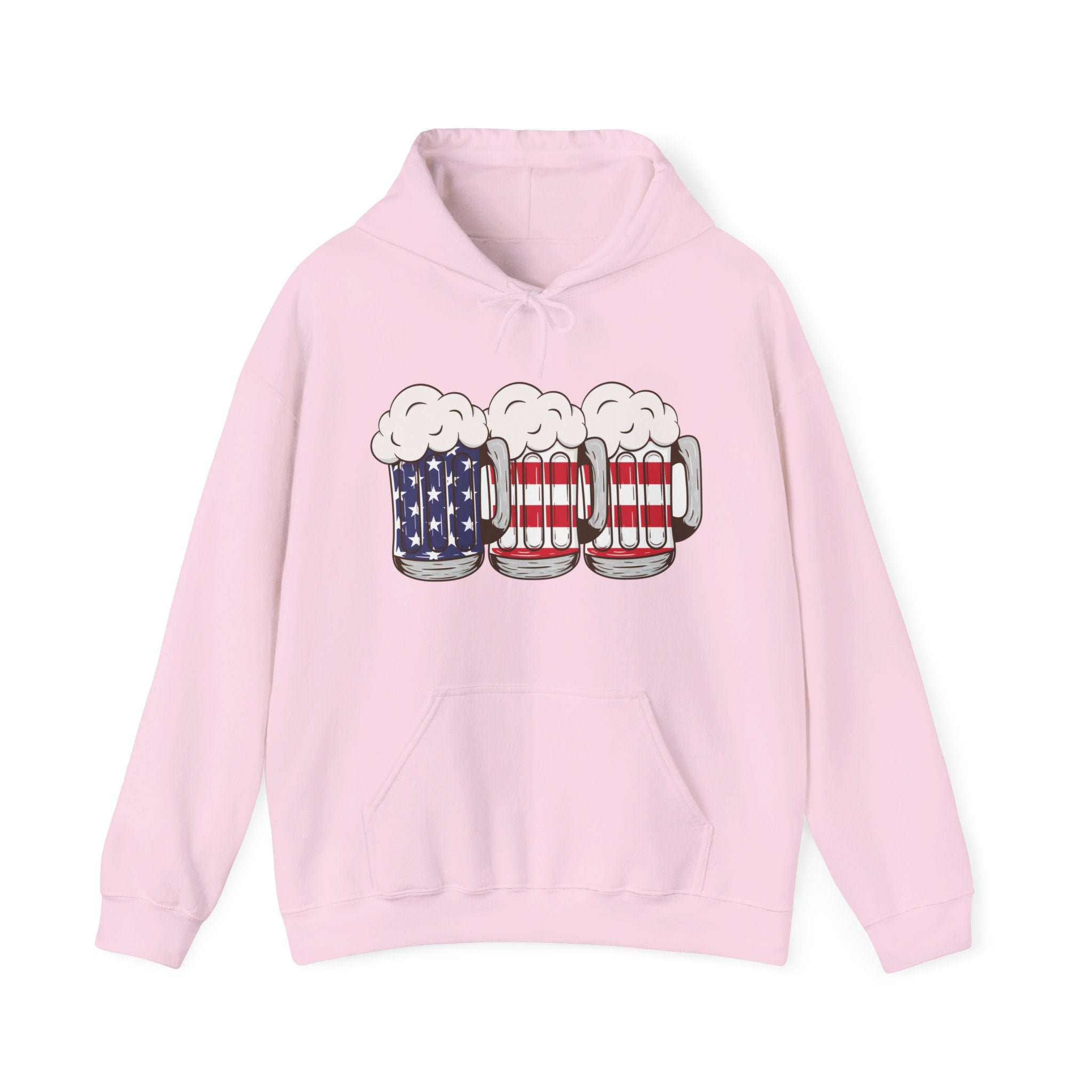 USA Beer Glass Print Design Hooded Sweatshirt for Women