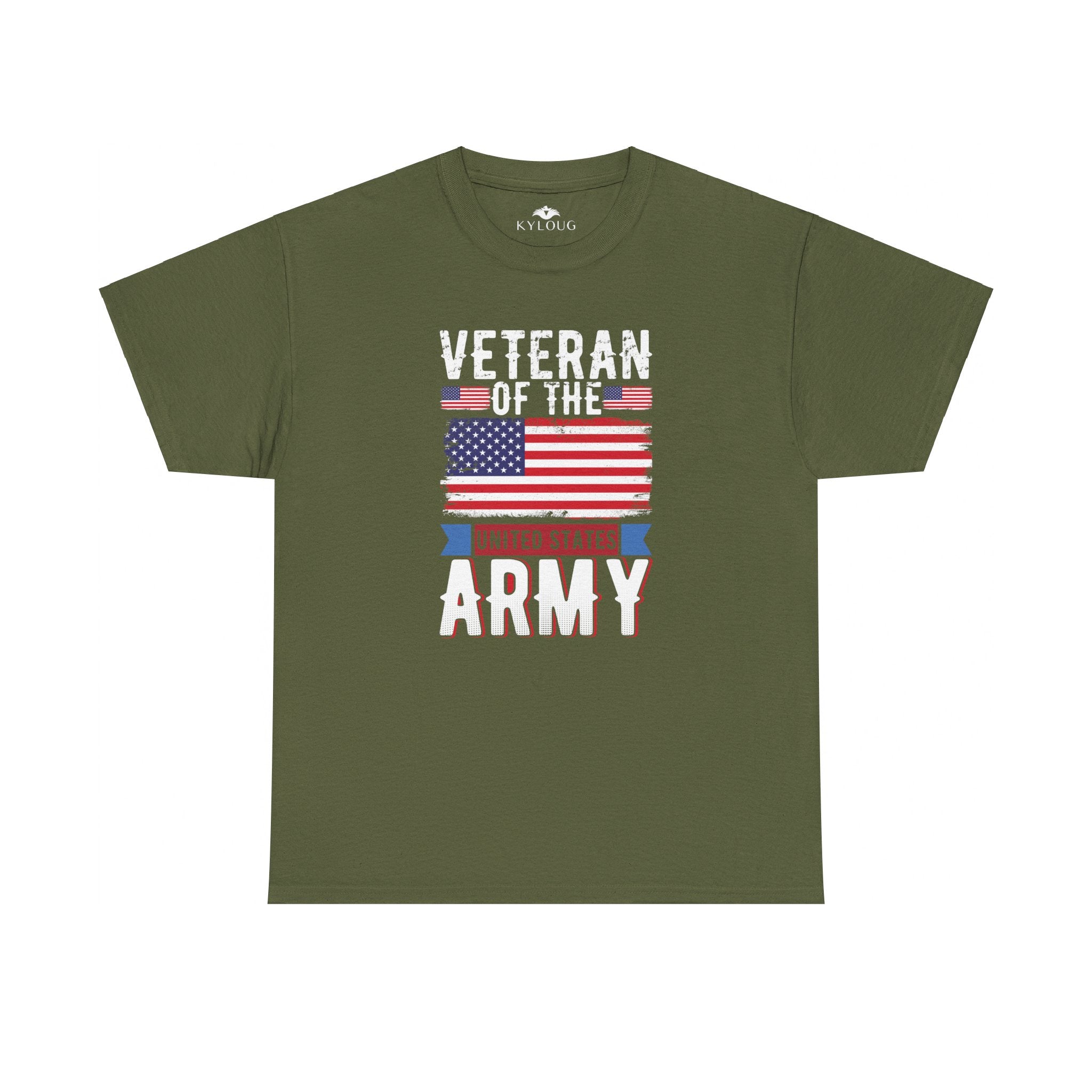 Veteran of the Army Text Printed round neck classic fit T-Shirt