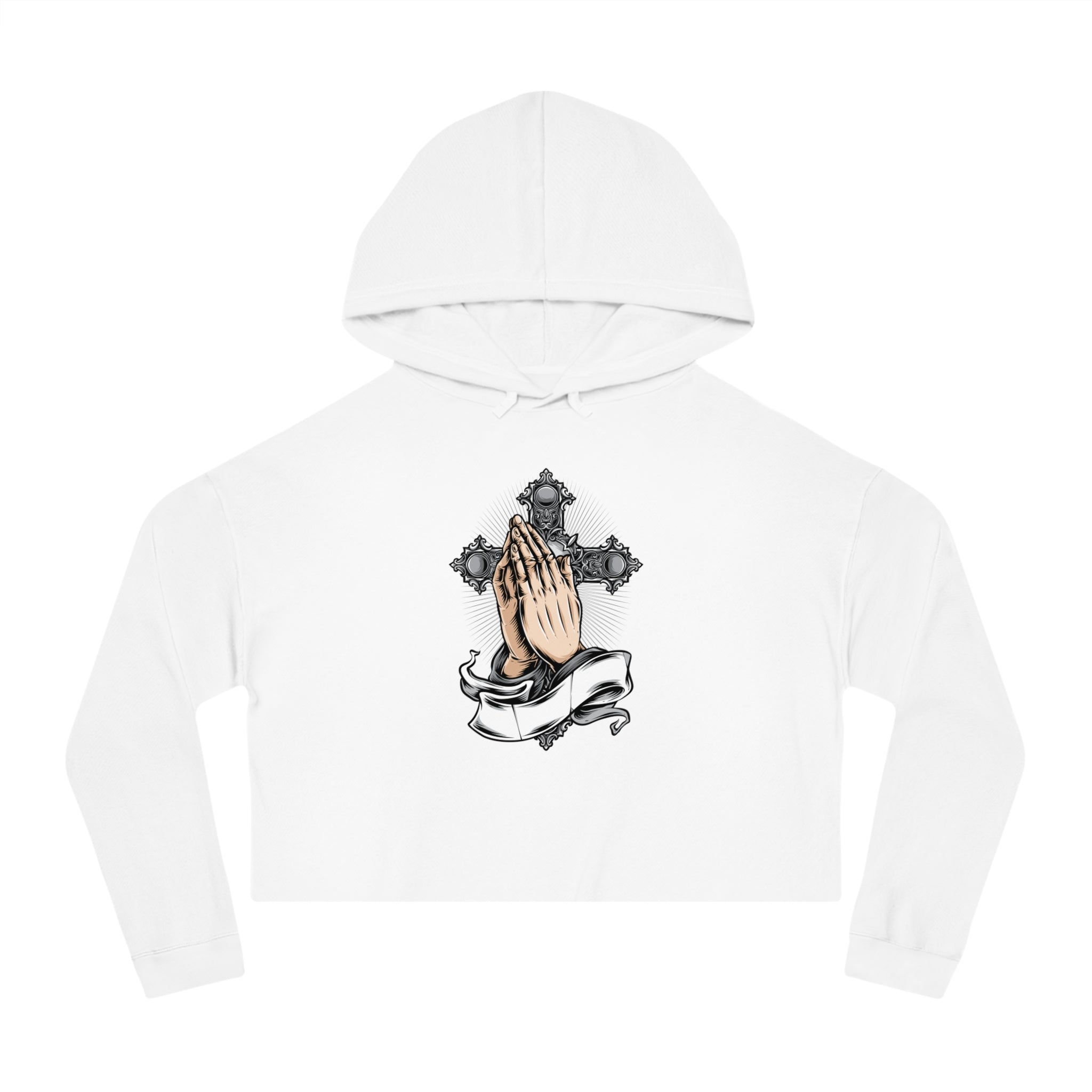 Women printed streetwear Cropped Hooded Sweatshirt