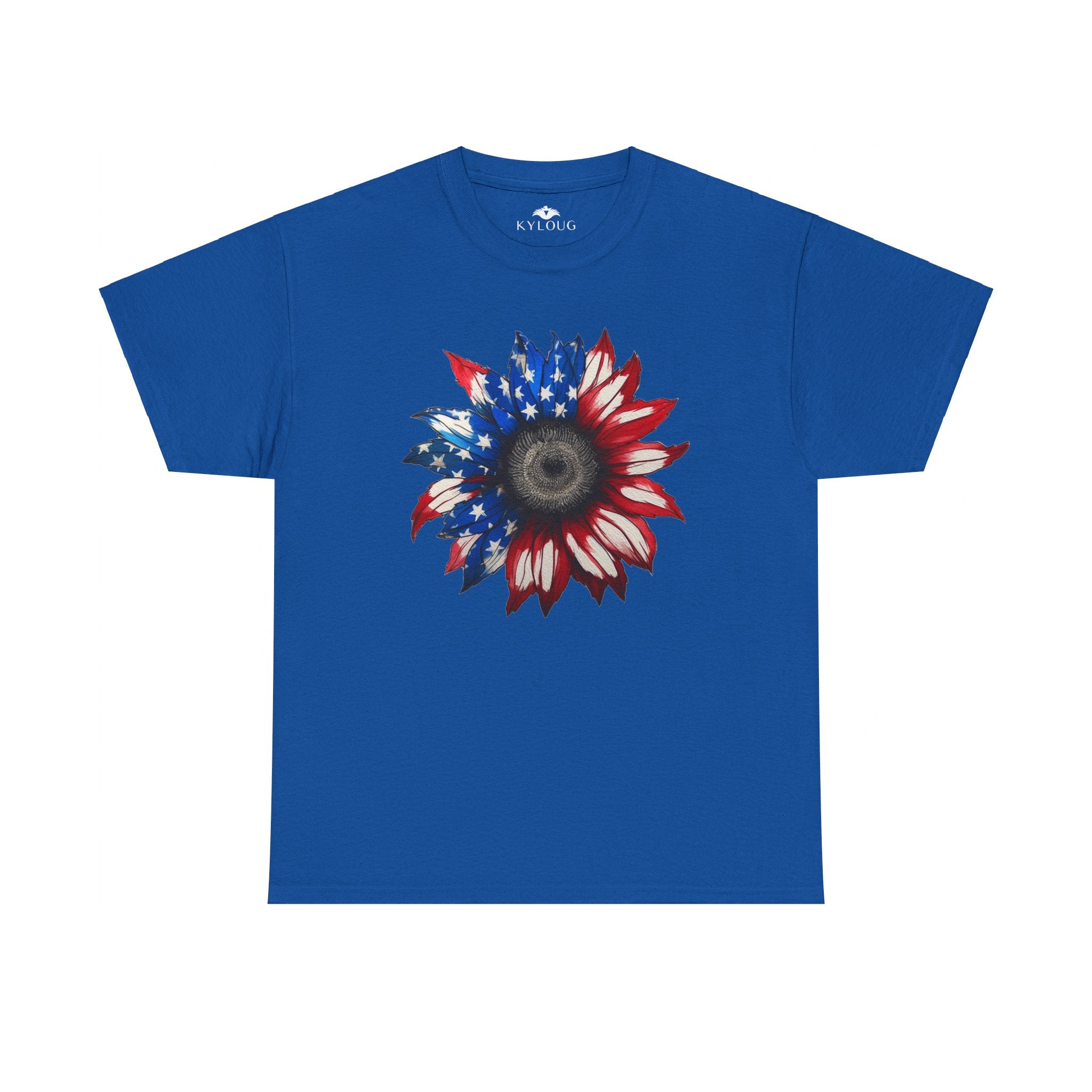 American Flower Design Printed round Neck classic fit T-Shirt for men Women