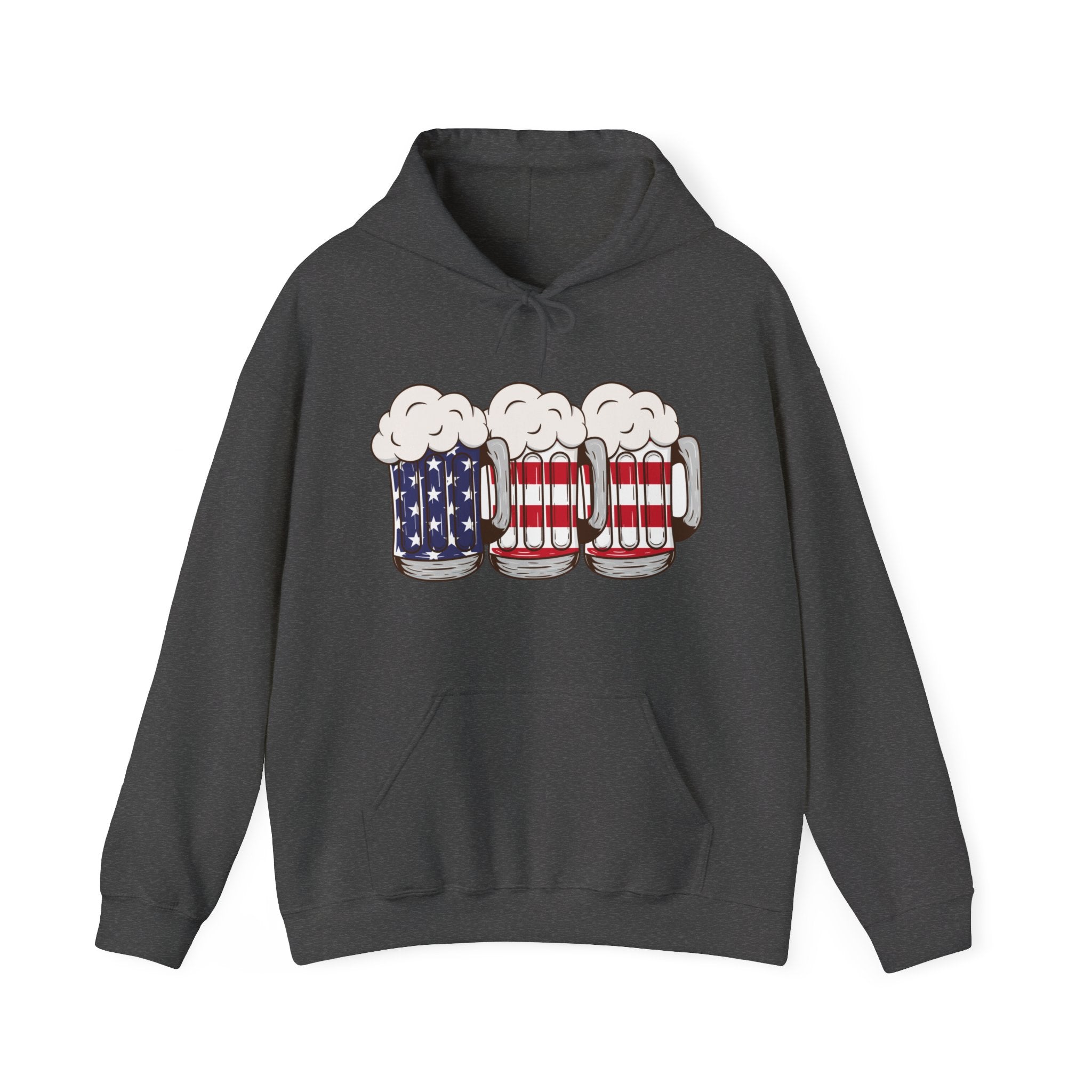 USA Beer Glass Print Design Hooded Sweatshirt for Women