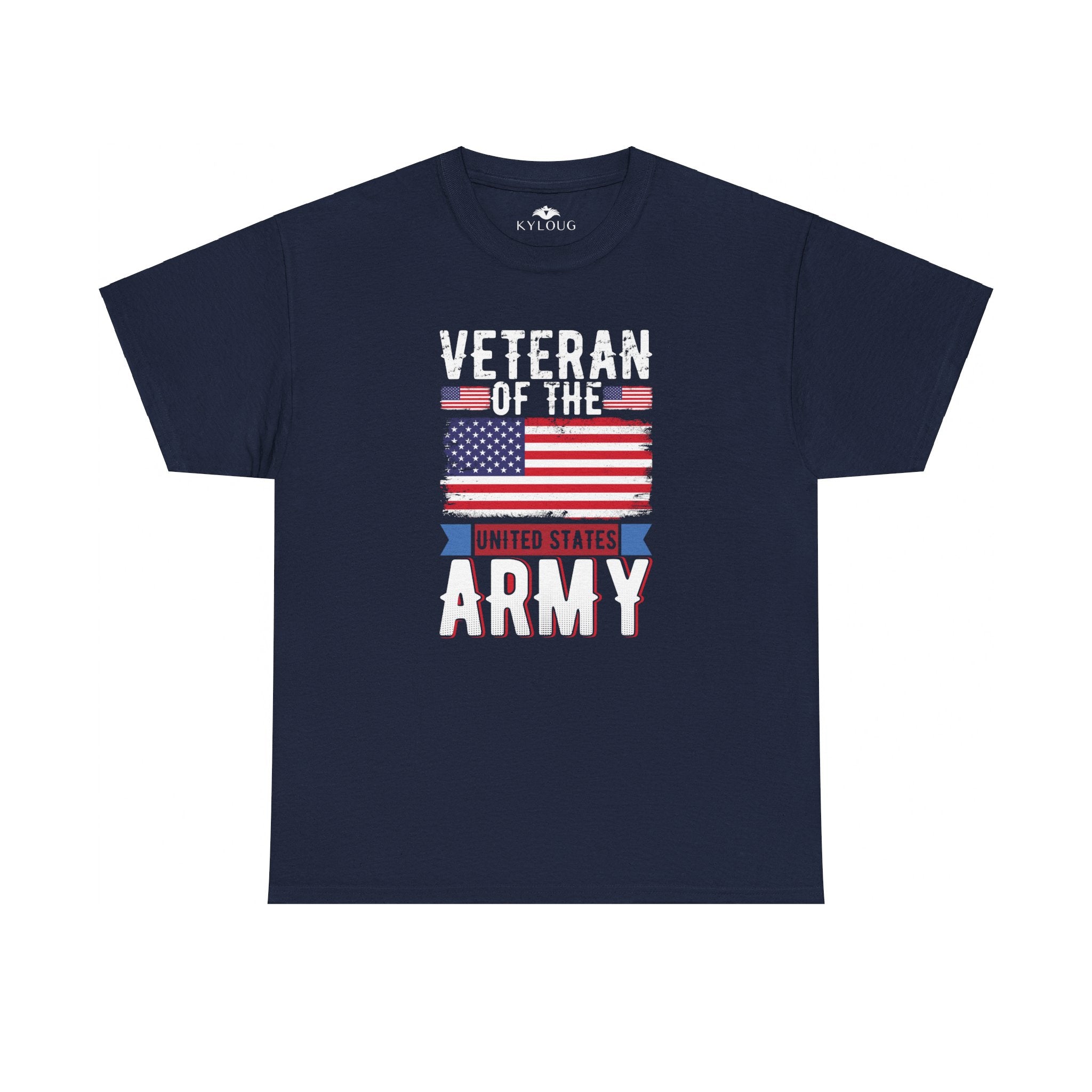 Veteran of the Army Text Printed round neck classic fit T-Shirt