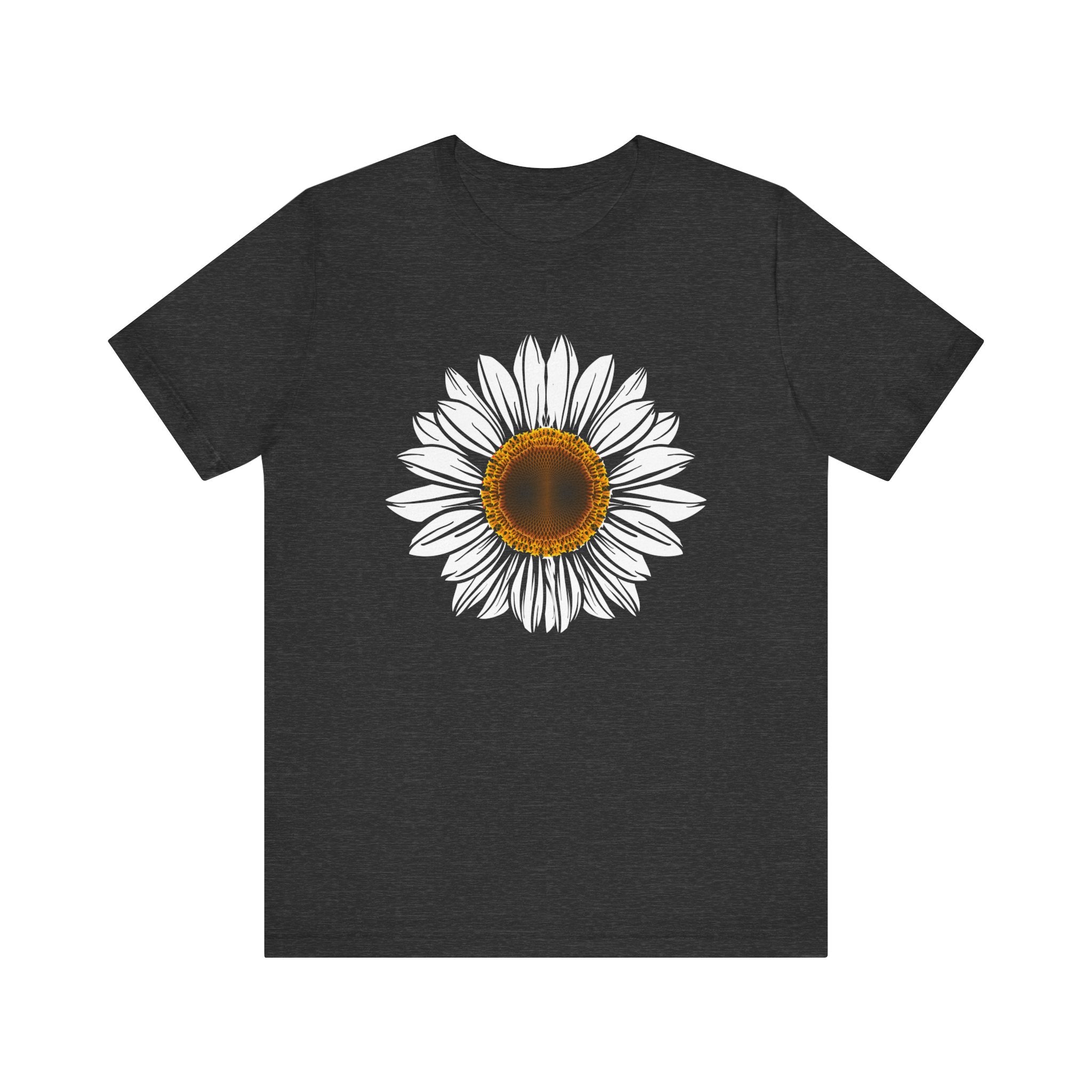 White Sunflower unisex Round Neck, short sleeve T-Shirt