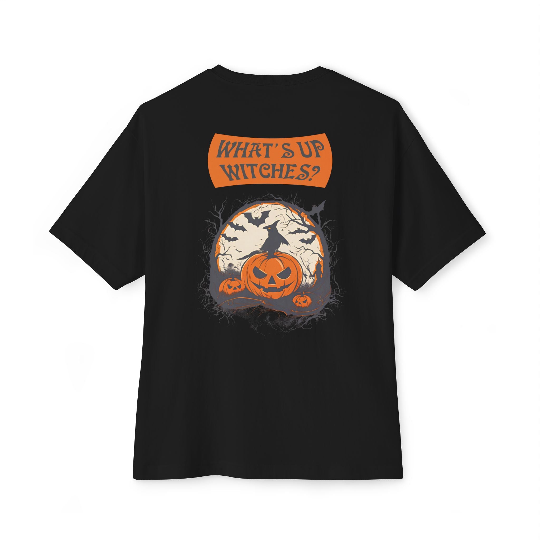 Halloween special back printed oversized round neck t shirt for Women