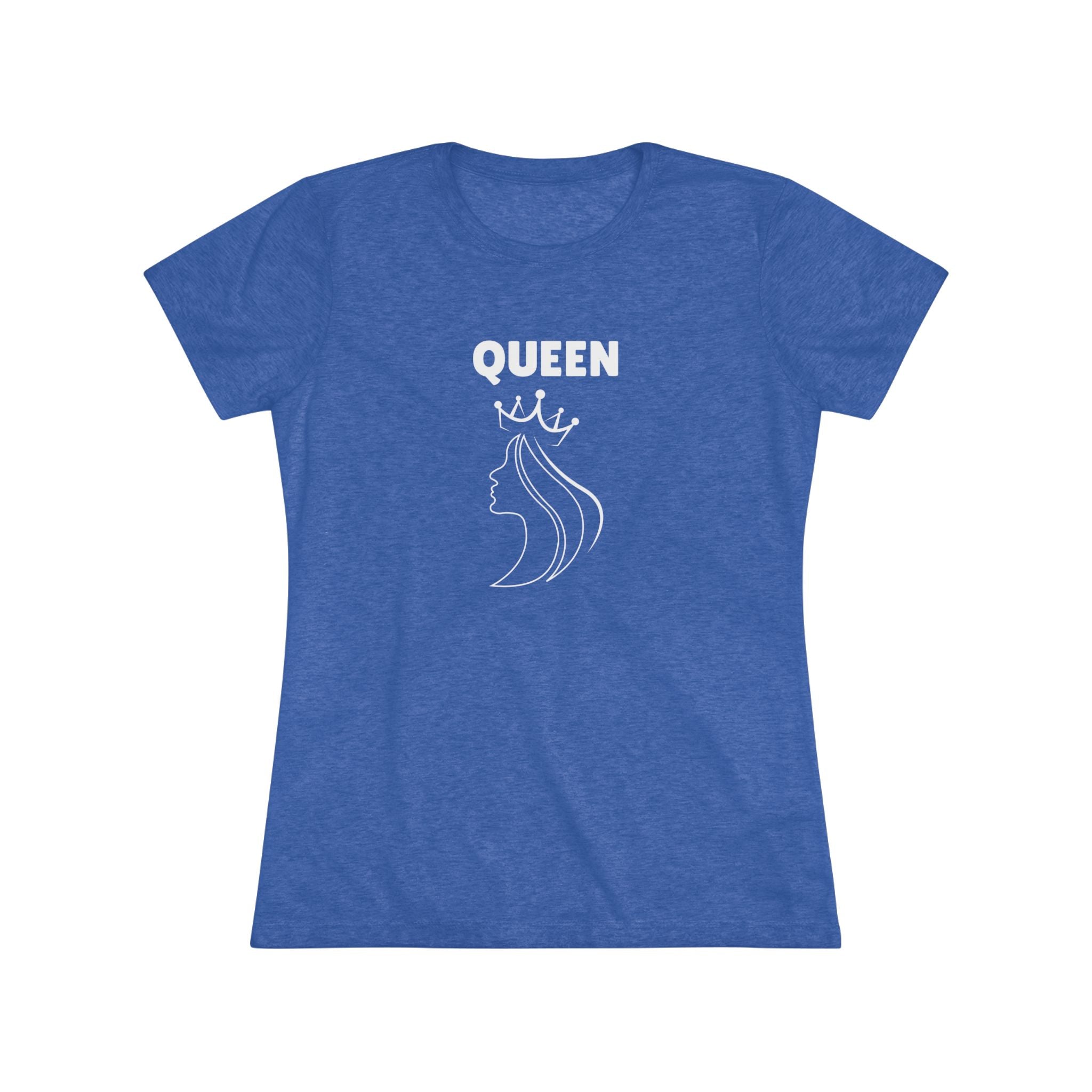 Women slim fit round neck queen printed T-shirt