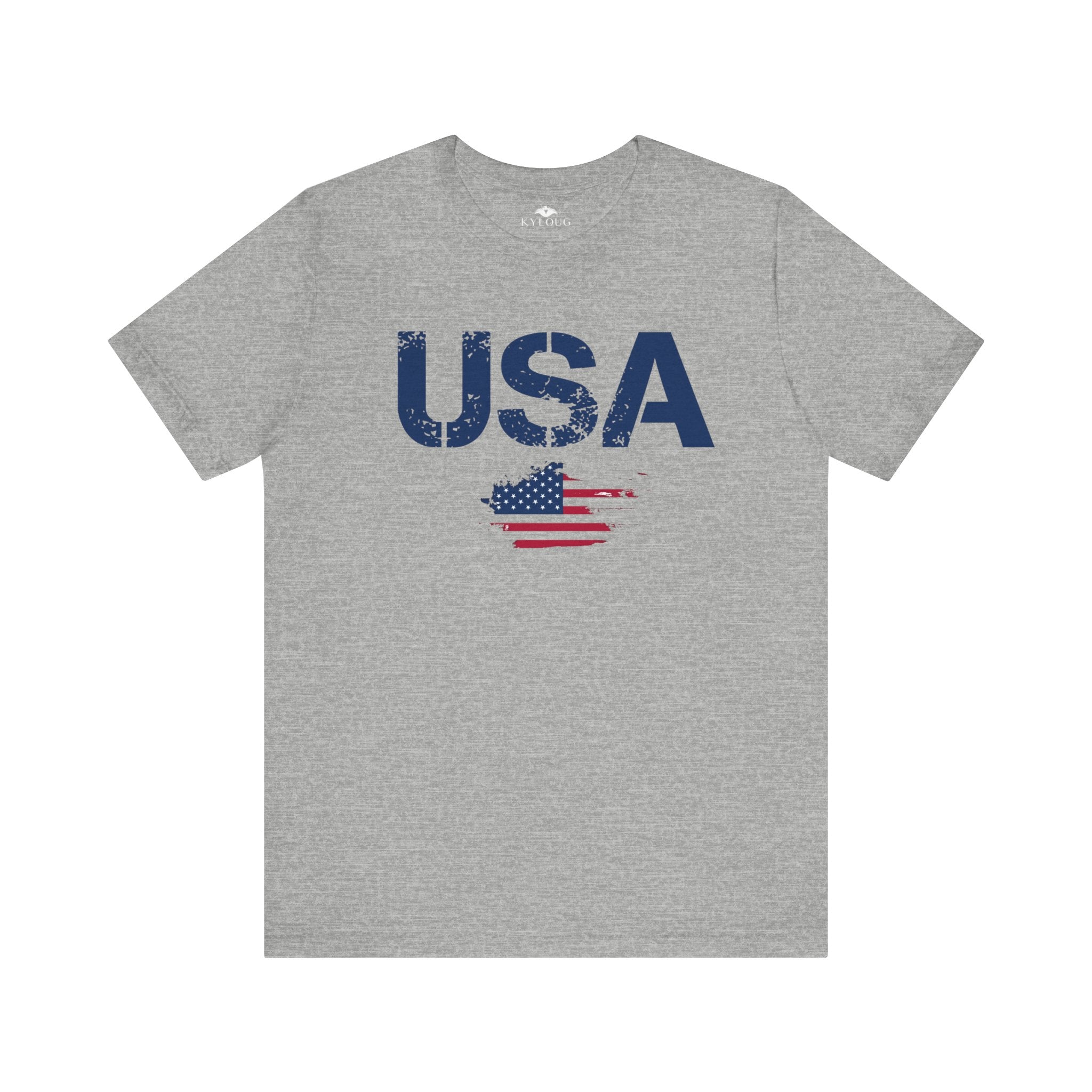 Unisex round neck short sleeve USA Flag Printed T-Shirt