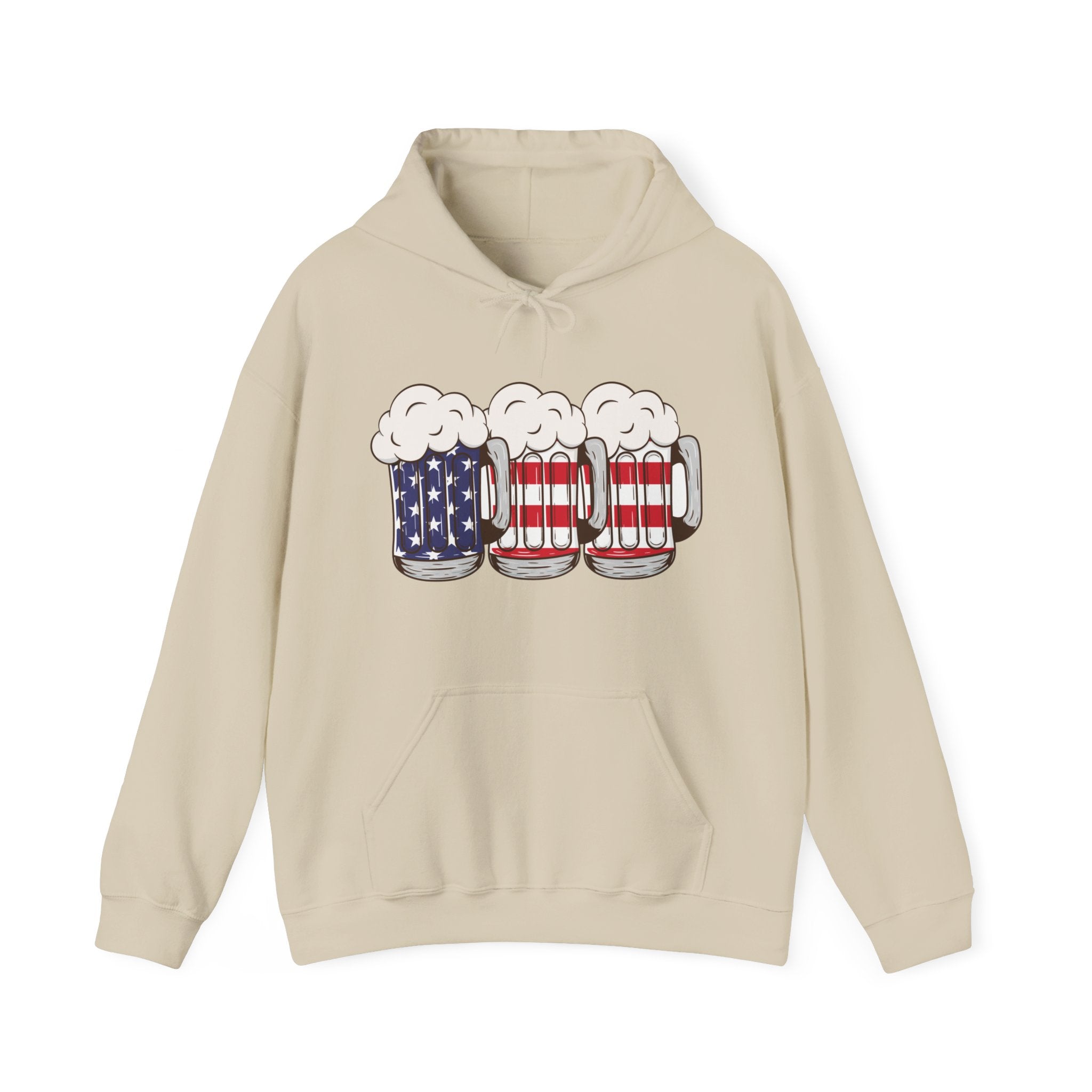 USA Beer Glass Print Design Hooded Sweatshirt for Women