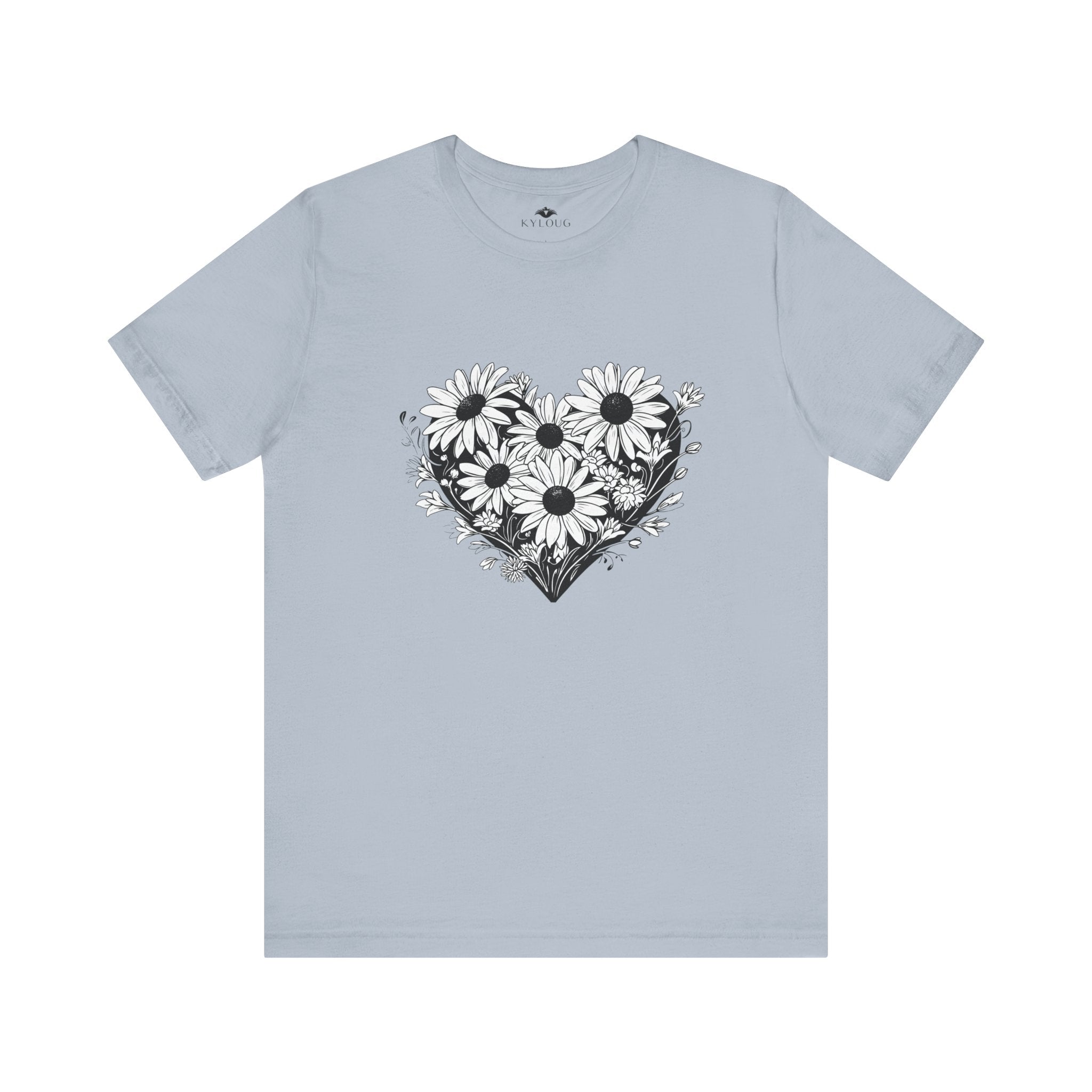 Flower Heart Design round neck T-Shirt for Women