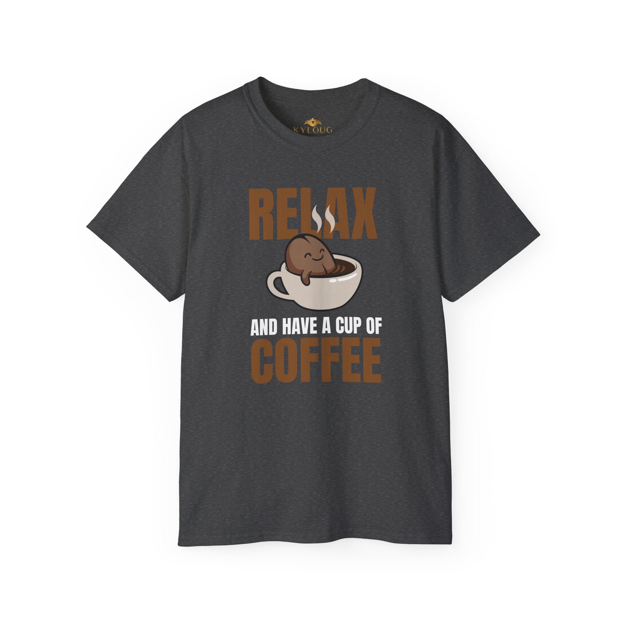 Men’s cotton T-shirt with coffee lover graphic design