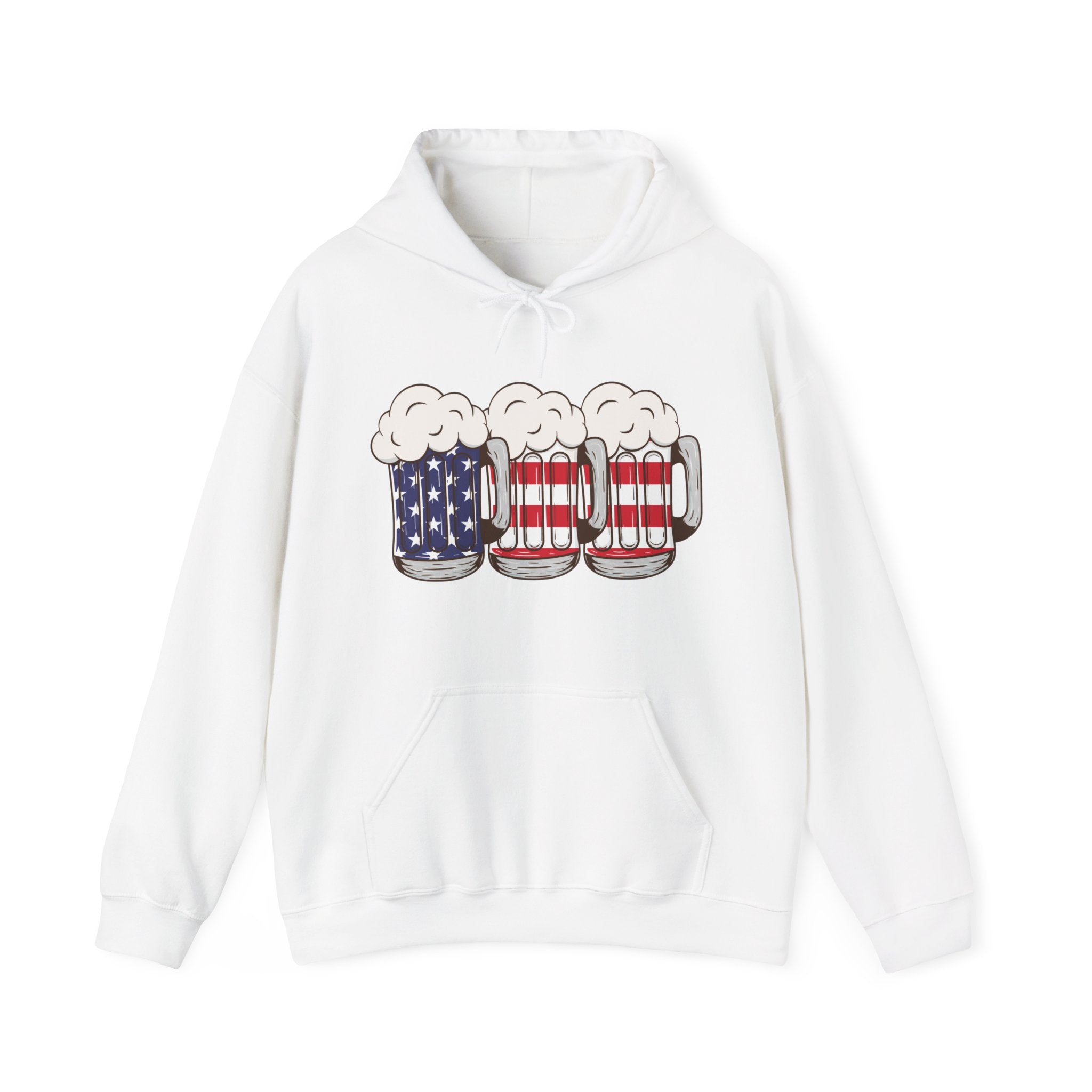 USA Beer Glass Print Design Hooded Sweatshirt for Women