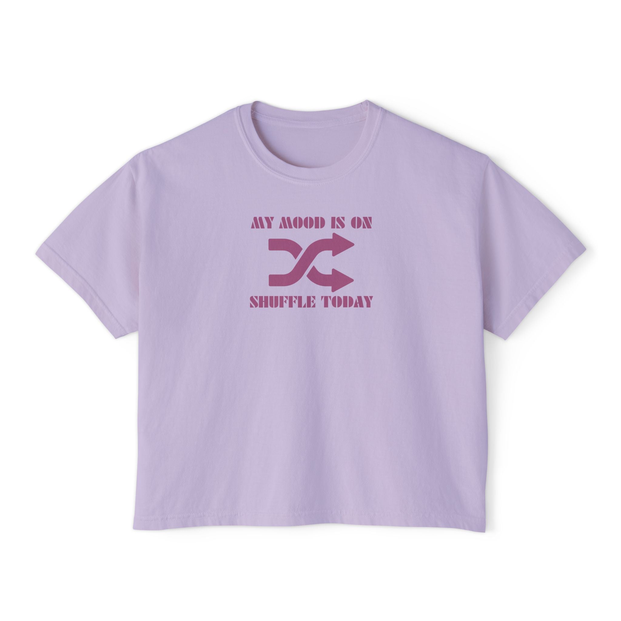 Women humor text printed boxy fit Oversized Cropped Tee