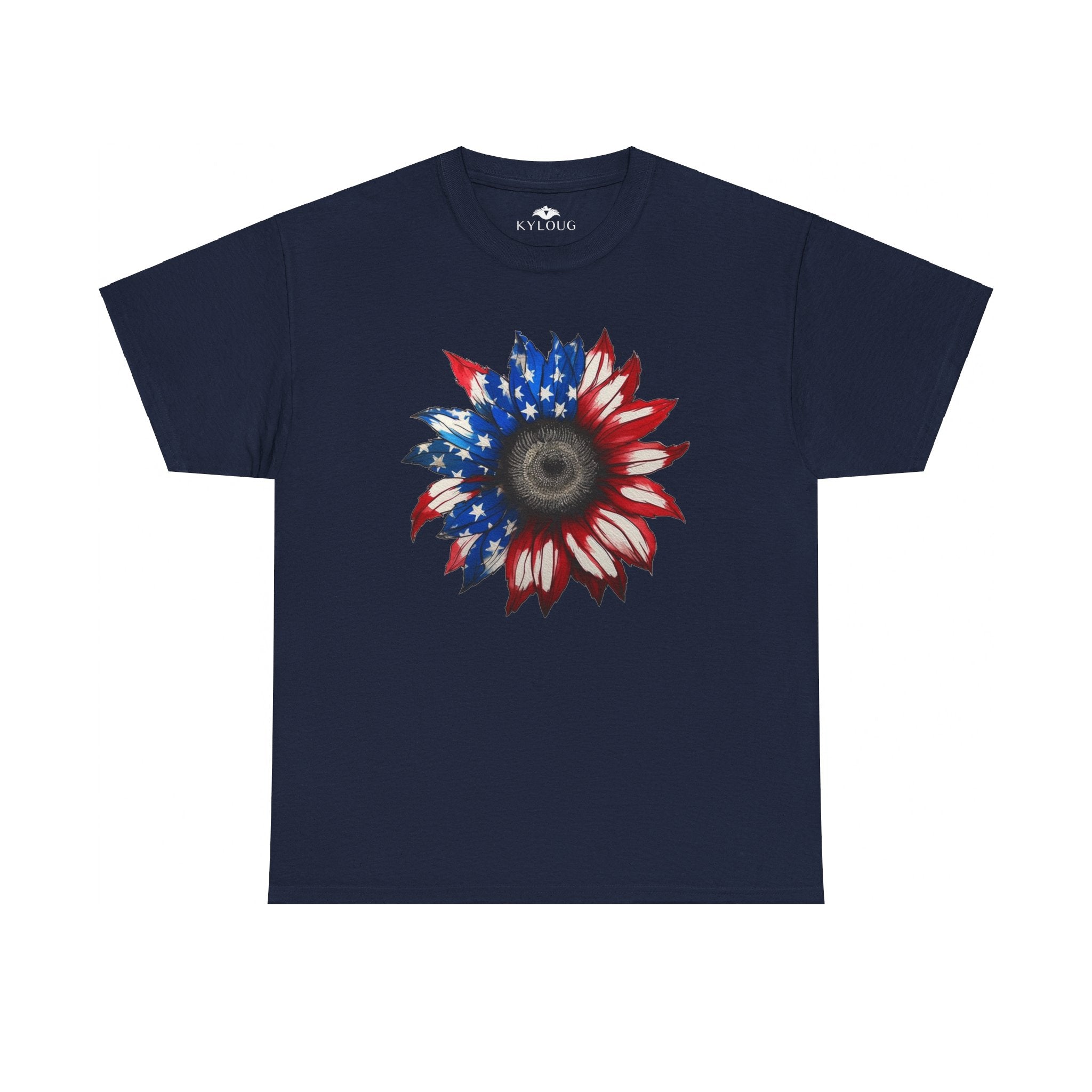 American Flower Design Printed round Neck classic fit T-Shirt for men Women