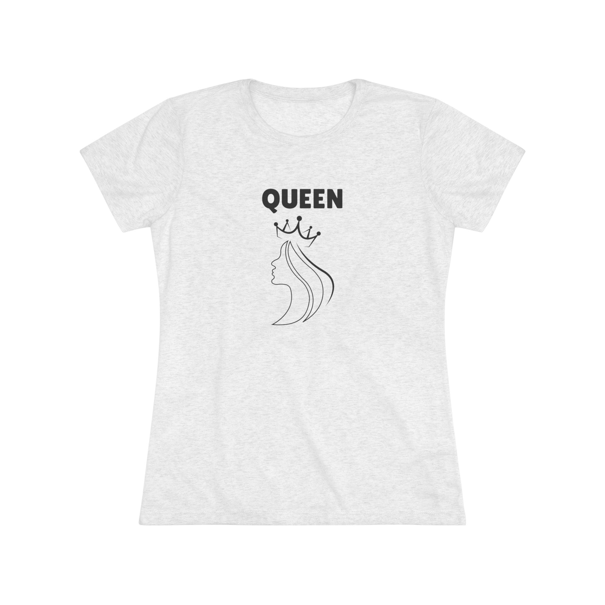 Women slim fit round neck queen printed T-shirt