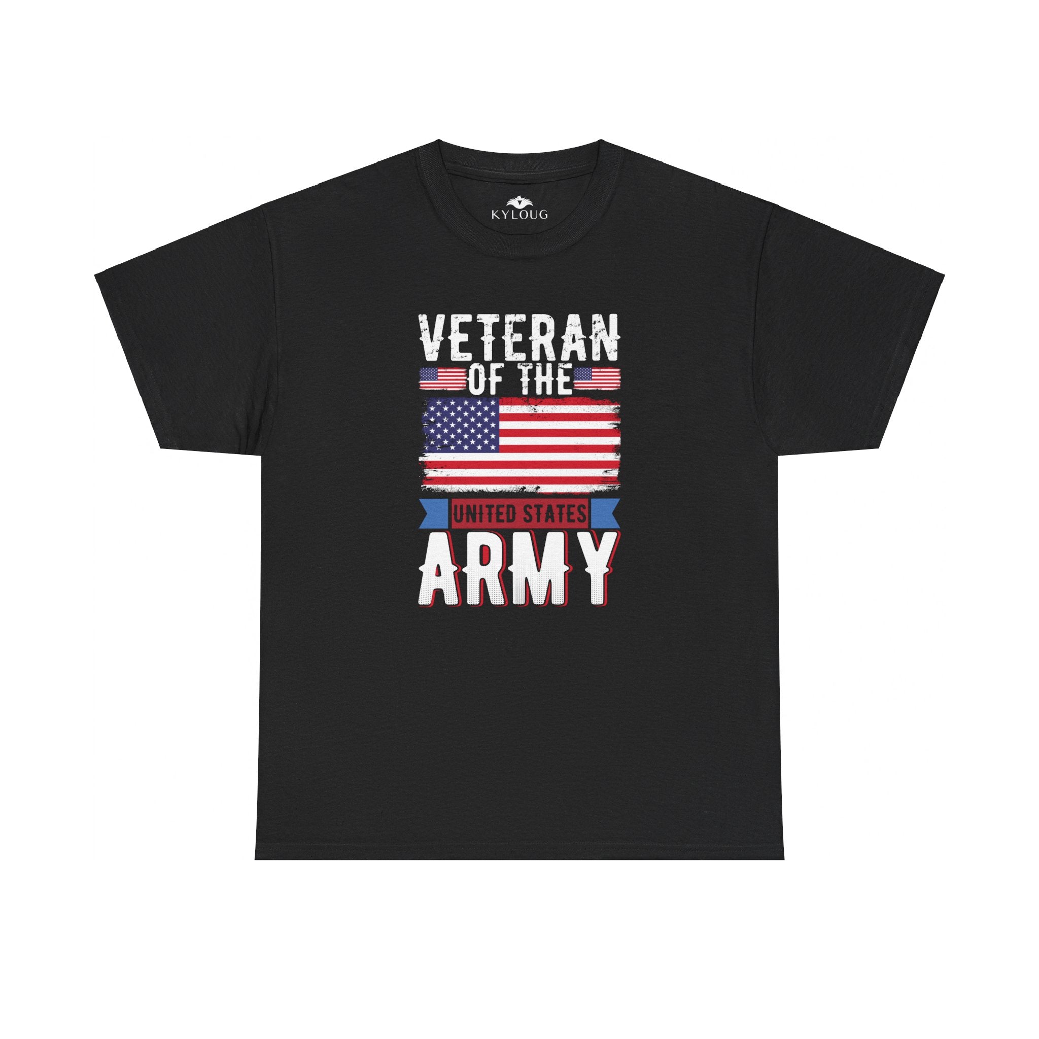 Veteran of the Army Text Printed round neck classic fit T-Shirt