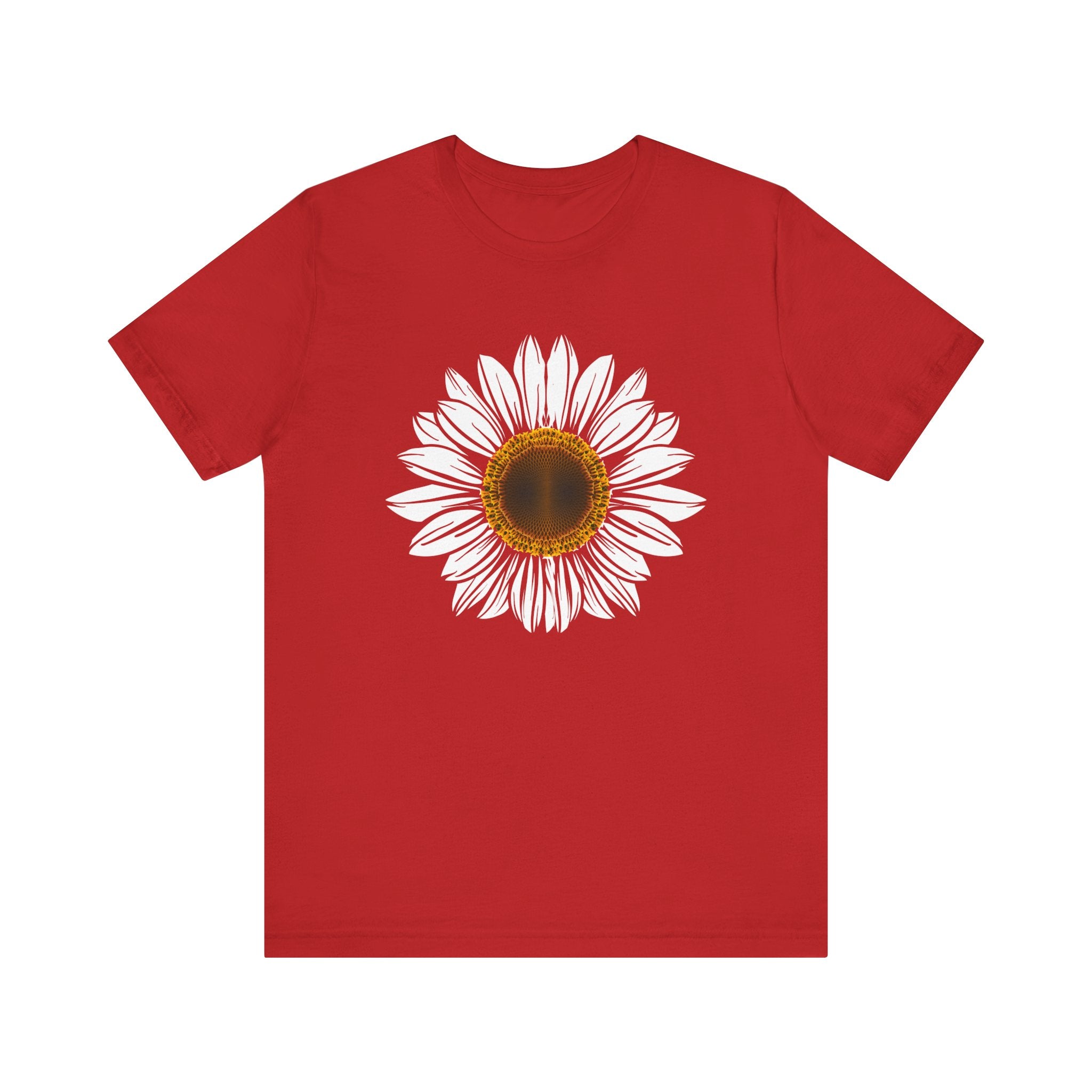 White Sunflower unisex Round Neck, short sleeve T-Shirt