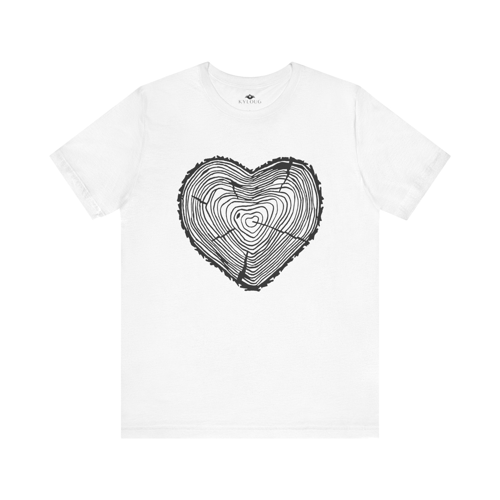 Heart Shape Tree of Life Unisex roun neck Short Sleeve T-Shirt