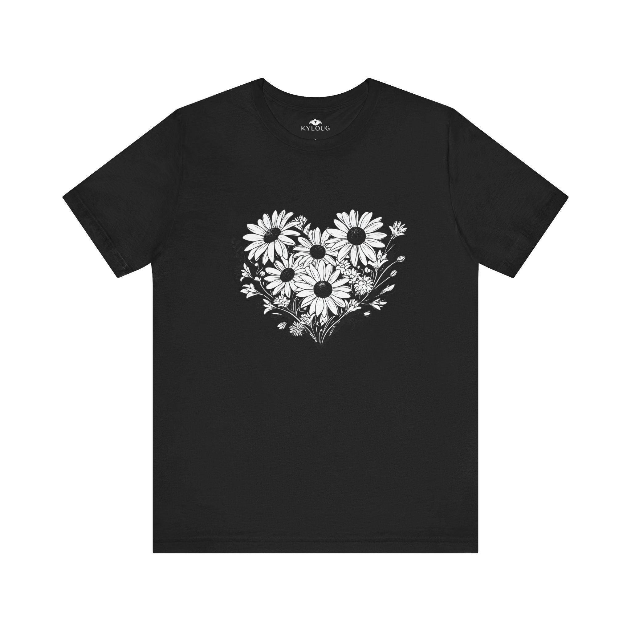 Flower Heart Design round neck T-Shirt for Women