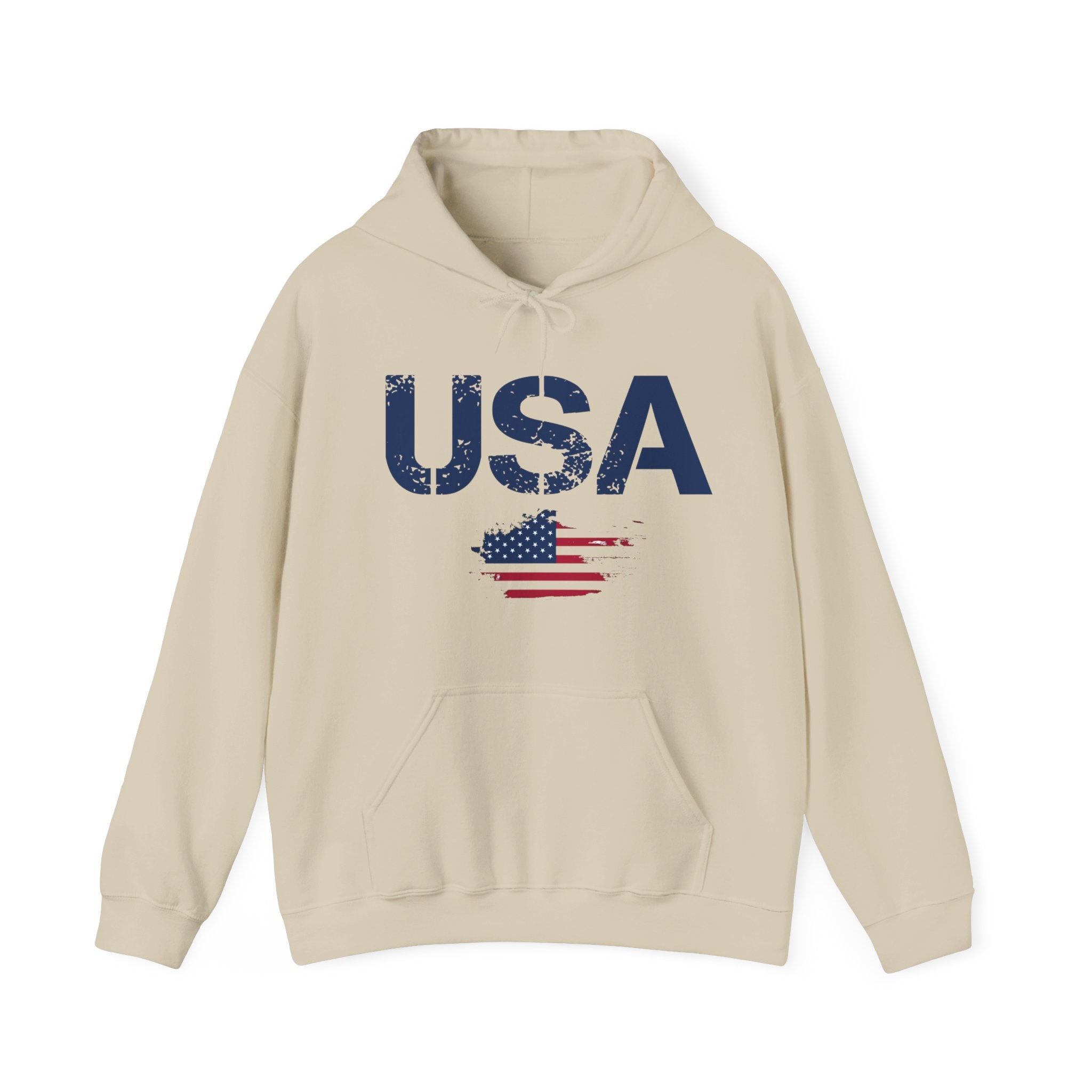 USA Flag Text Printed classic fit Men Hoodie